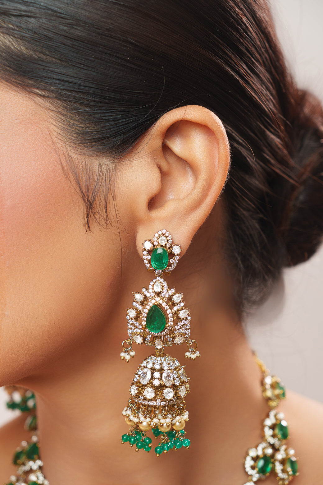 Rumami Green Polki Long Set