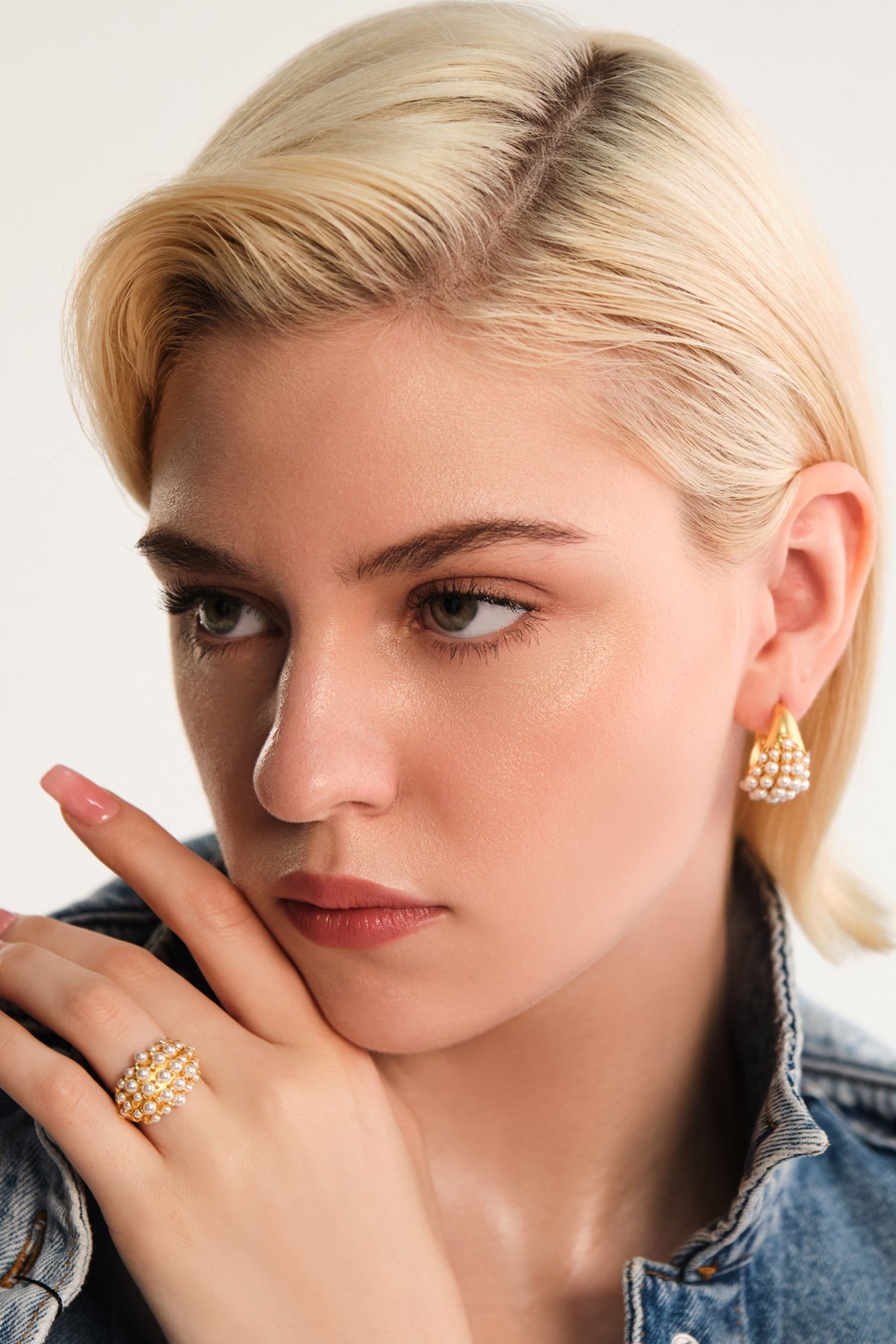 Mini Cluster Hoops 22Kt Gold-Plated