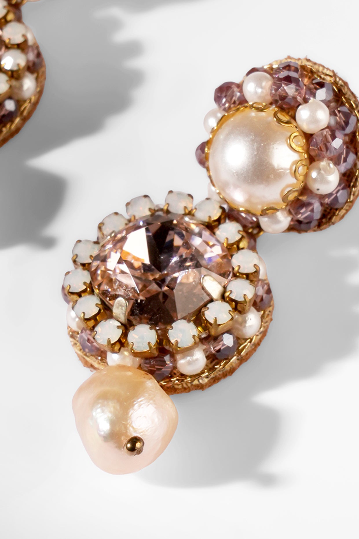 Pink Mukta Earrings