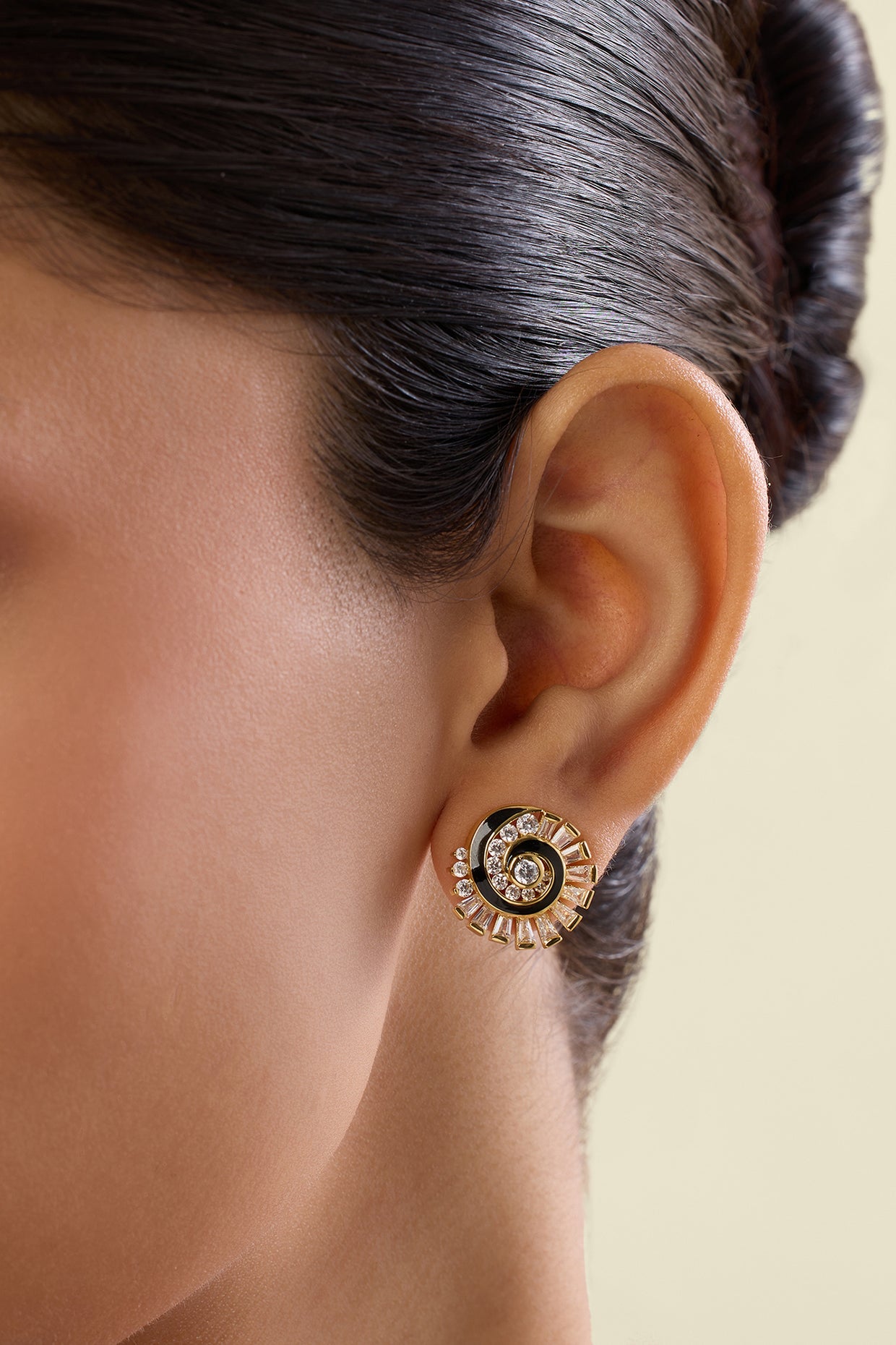 Soluna Spiral Studs In 18Kt Gold Plated