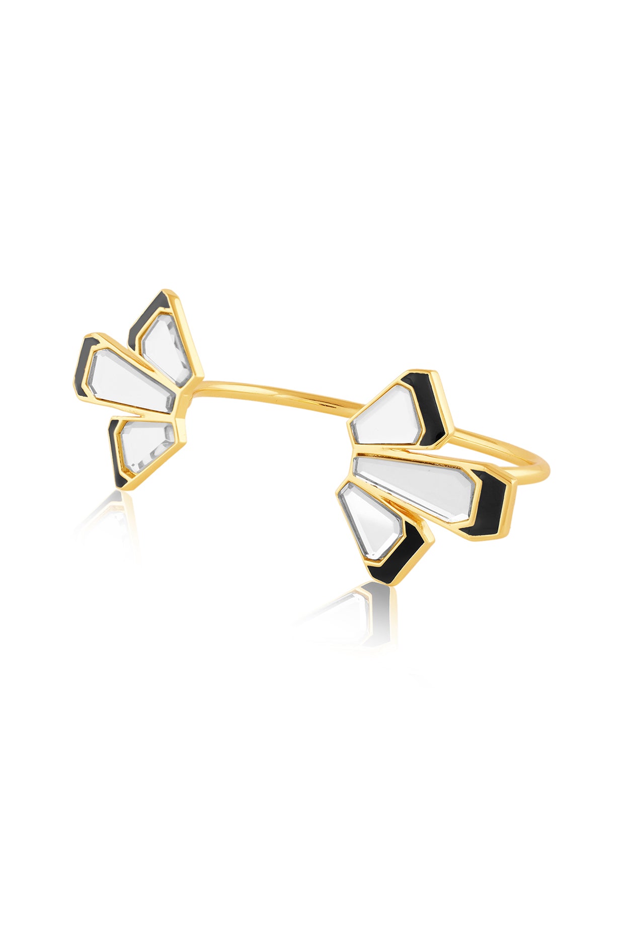 Ayaana Delicate Mirror Open Cuff 18Kt Gold Plated