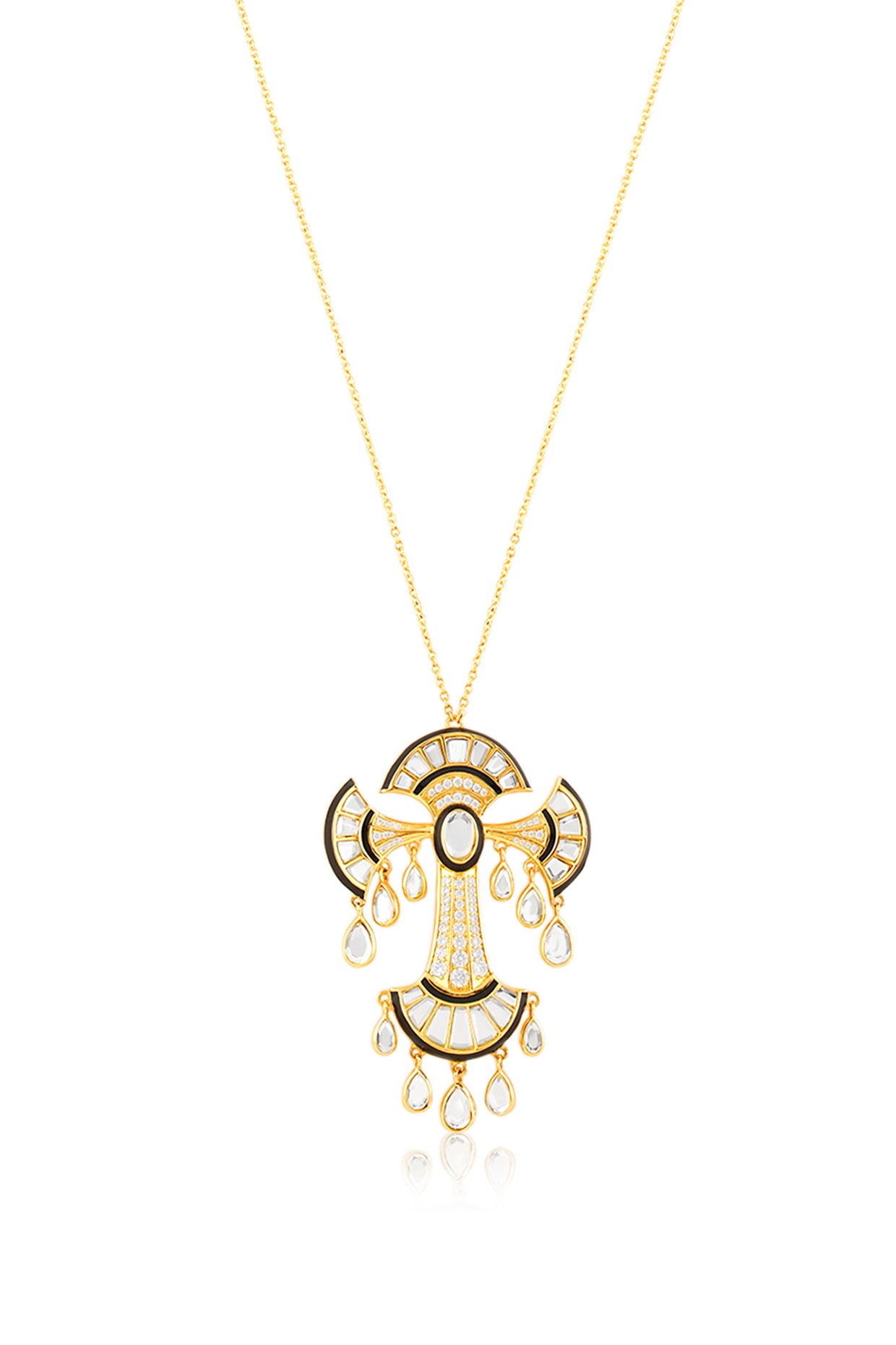 Cristal Pendant Necklace In 18Kt Gold Plated