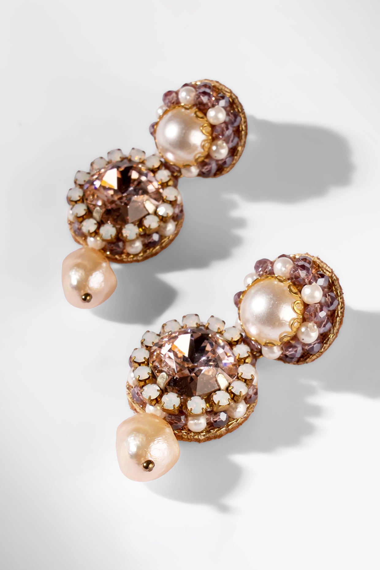 Pink Mukta Earrings