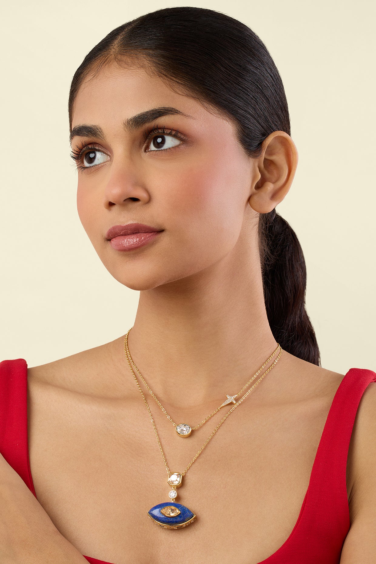 Arche Layered Necklace 18kt Gold Plated