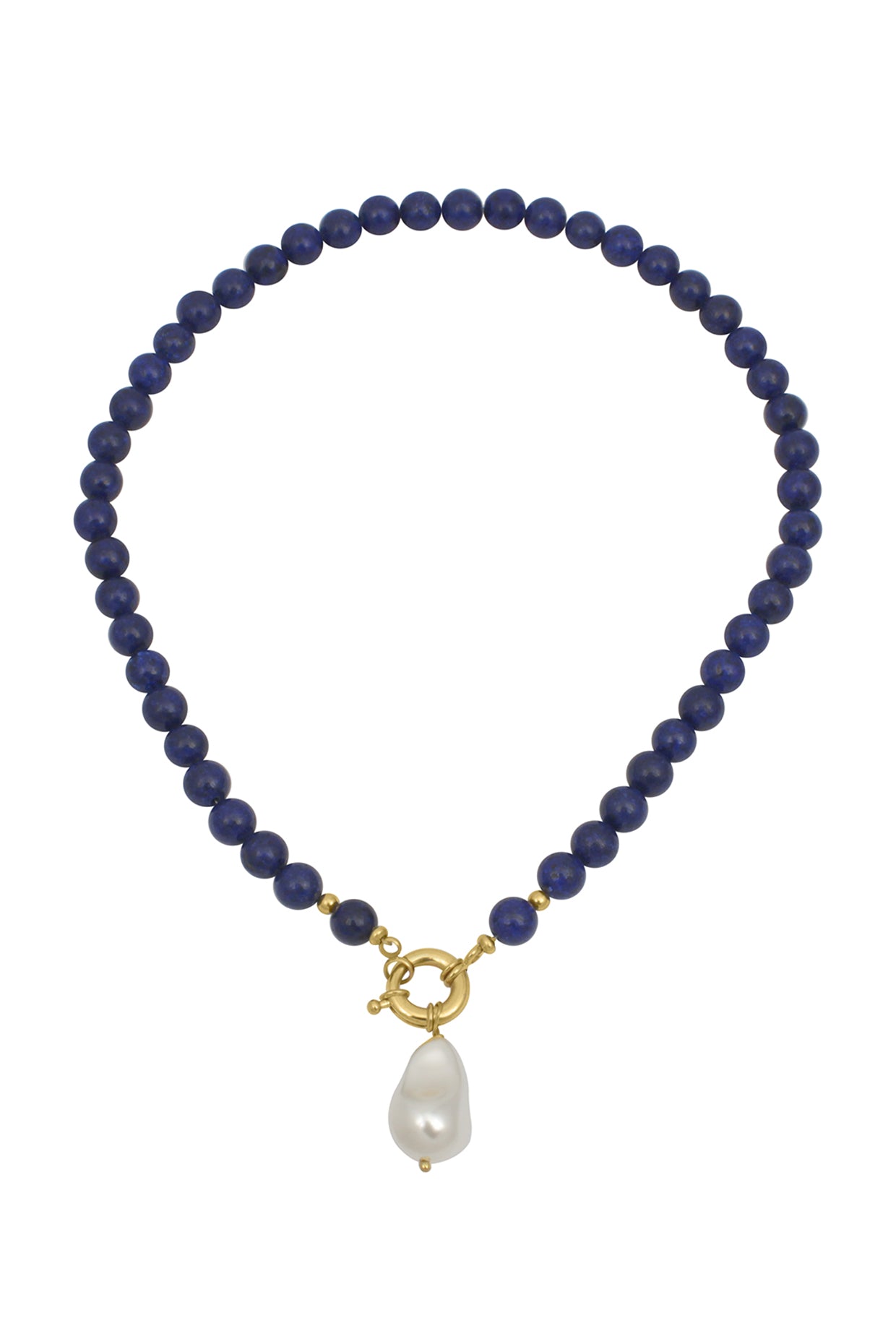 18Kt Gold Plated Midnight Pearl Gemstone Necklace