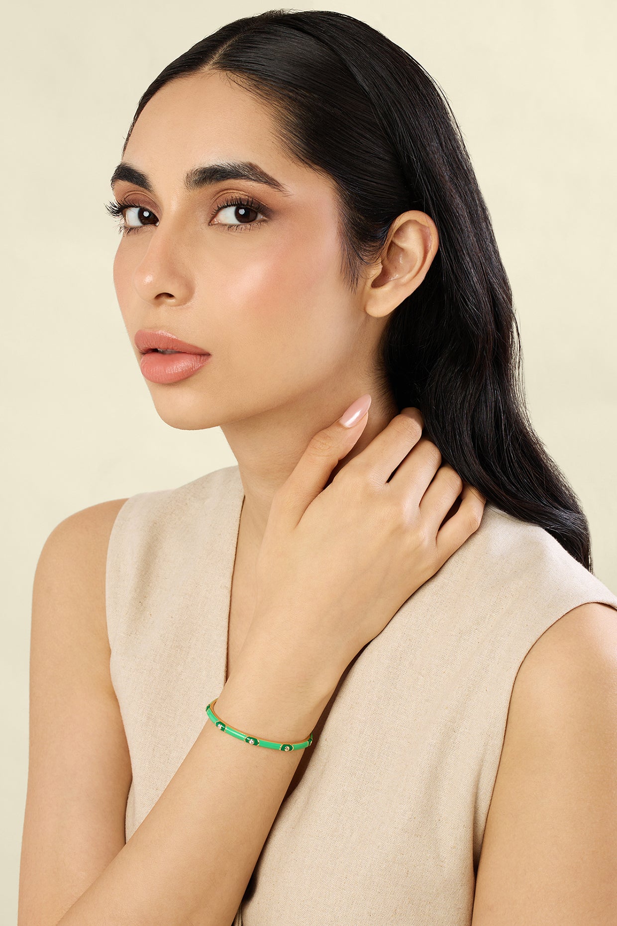 Verdant Vision Cuff In 18kt Gold Plated