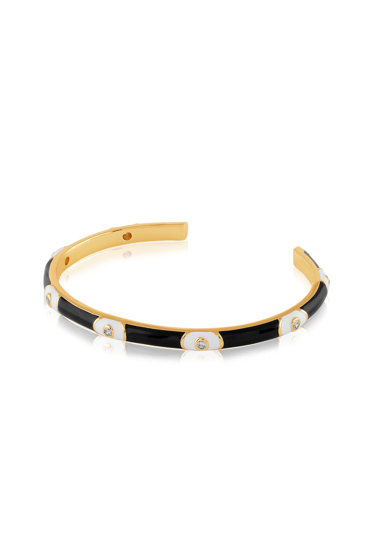 Noir Orbit Cuff In 18kt Gold Plated