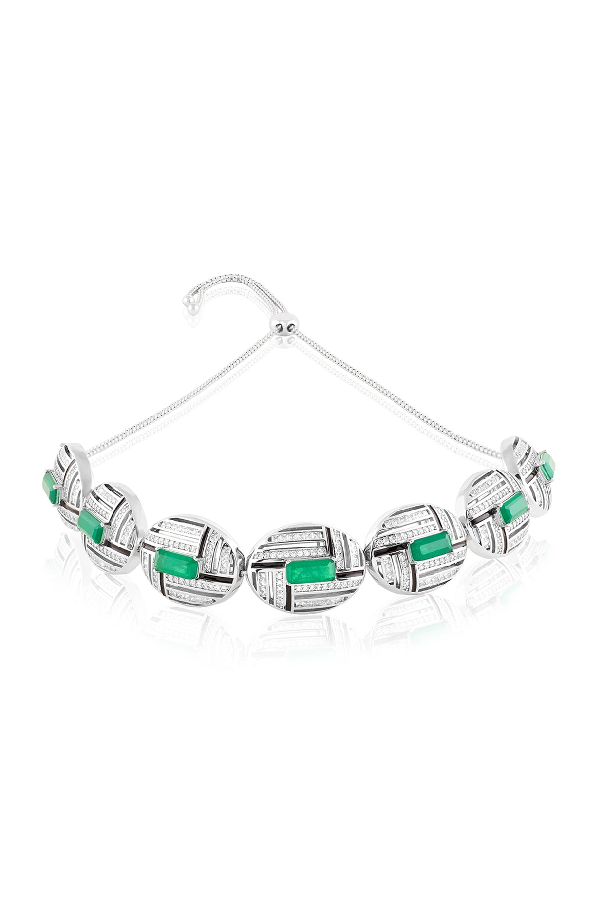 Odette Choker Necklace In Rhodium Plated