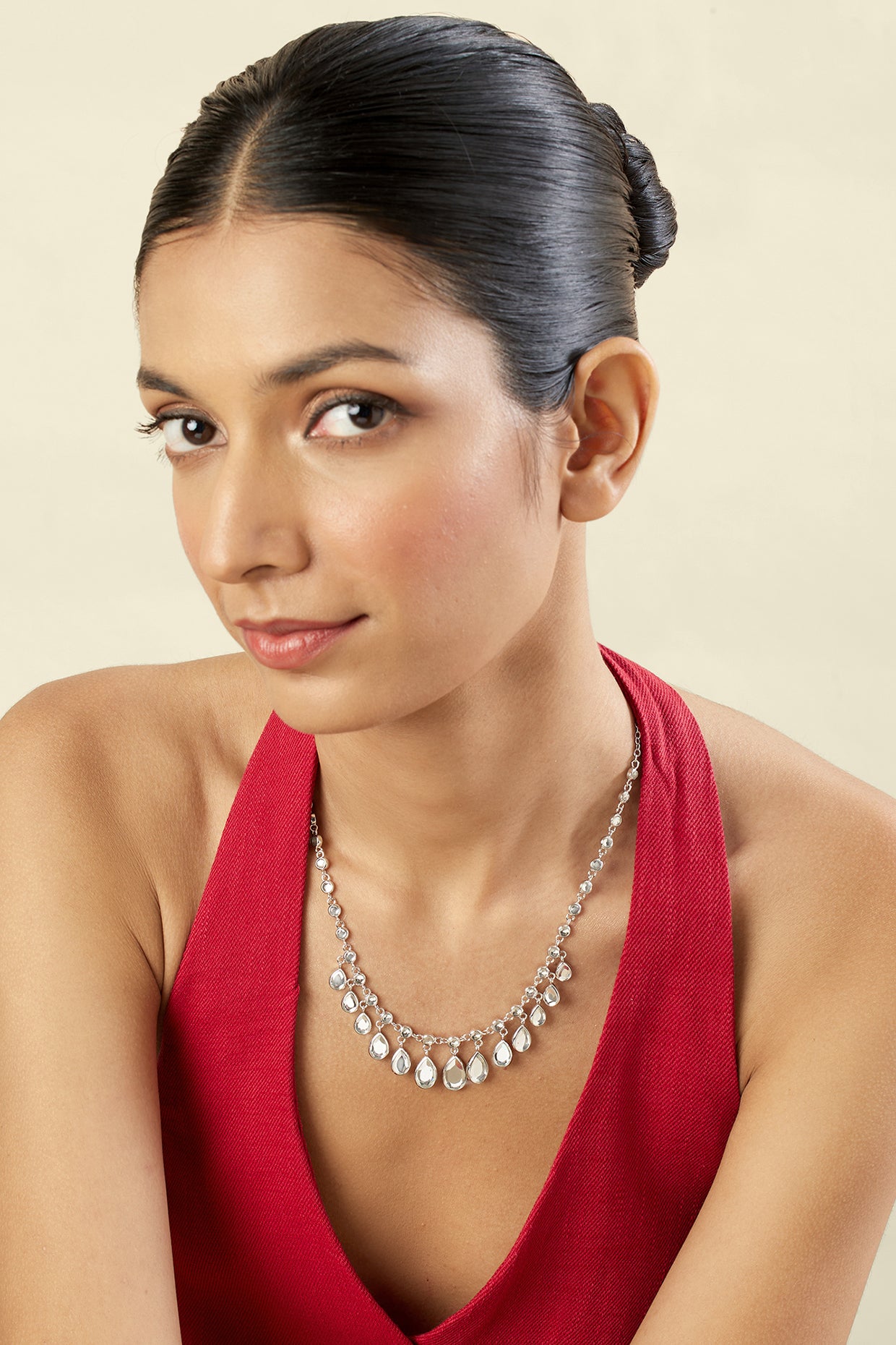 Torre Mirror Necklace In 18Kt Gold Plated