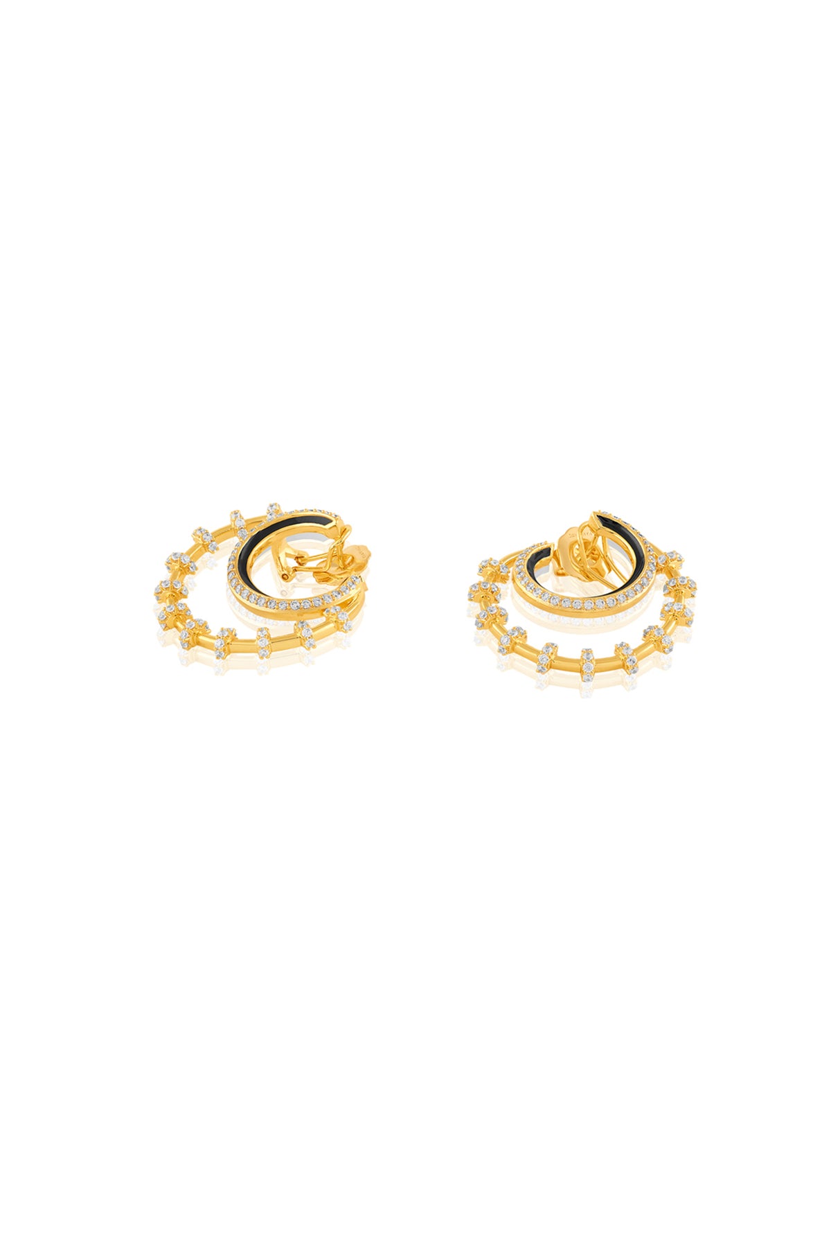 Tanguya Double Hoops In 18Kt Gold Plated