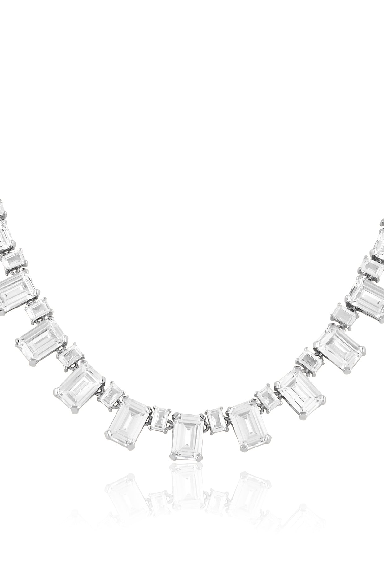 Colette Collar Necklace In Rhodium Plated