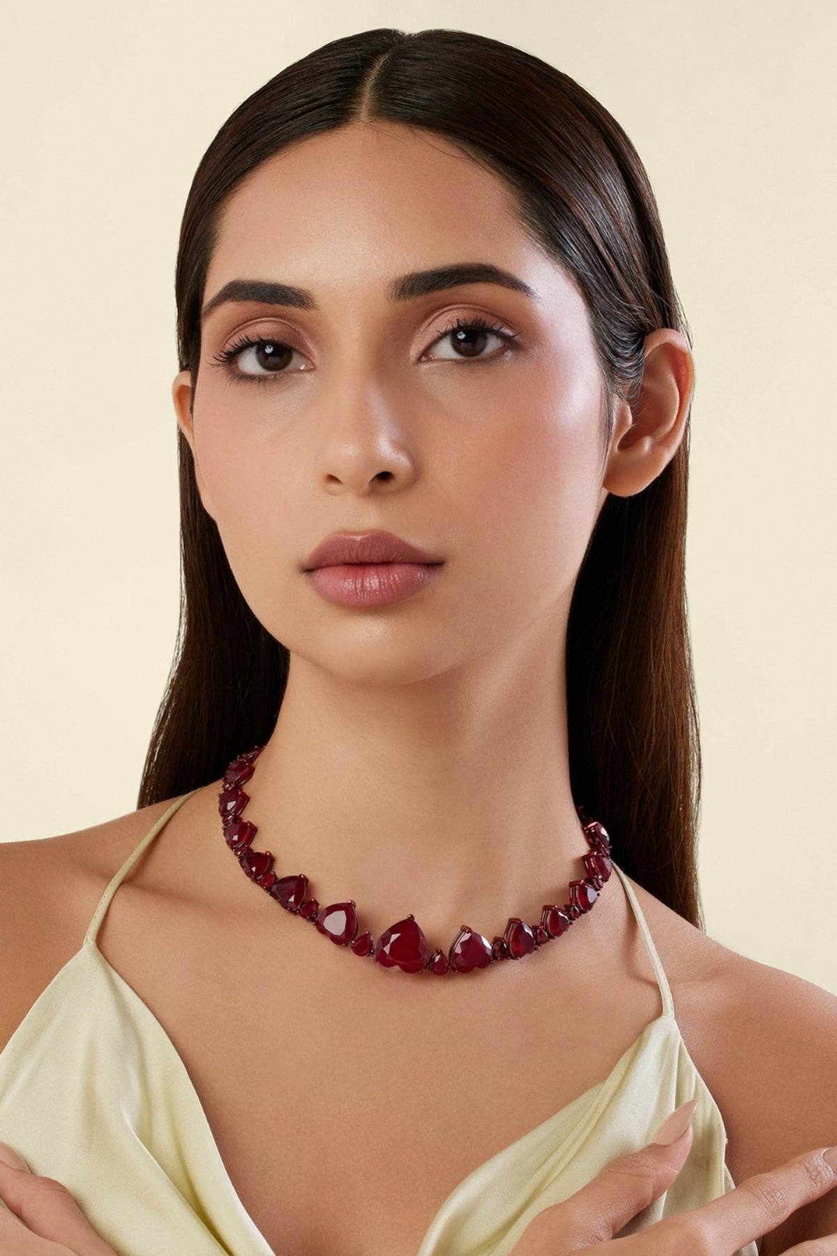 Reverse Hearts Ruby Botox Necklace