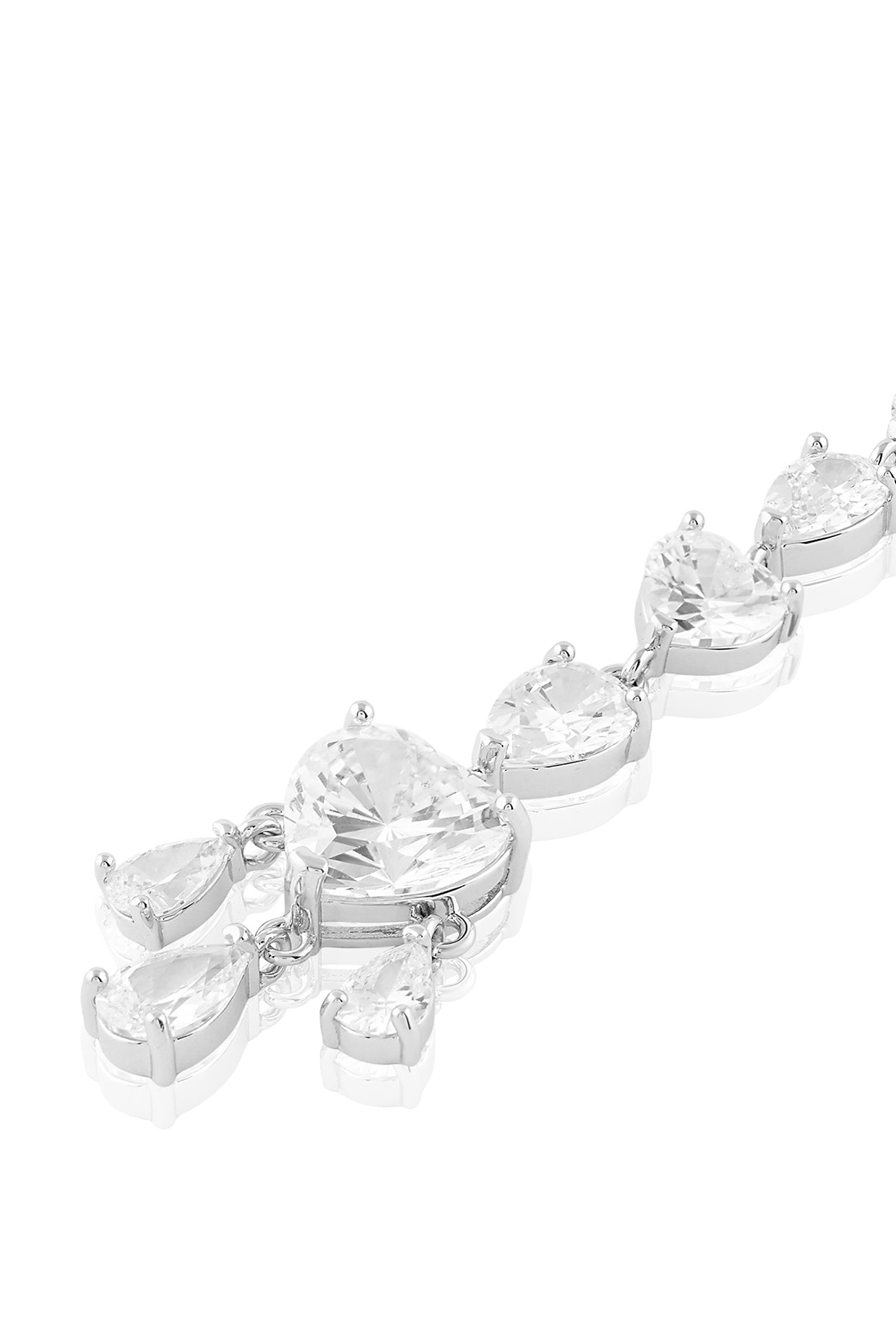 Opulent Luminescence Maangtika In Rhodium Plating