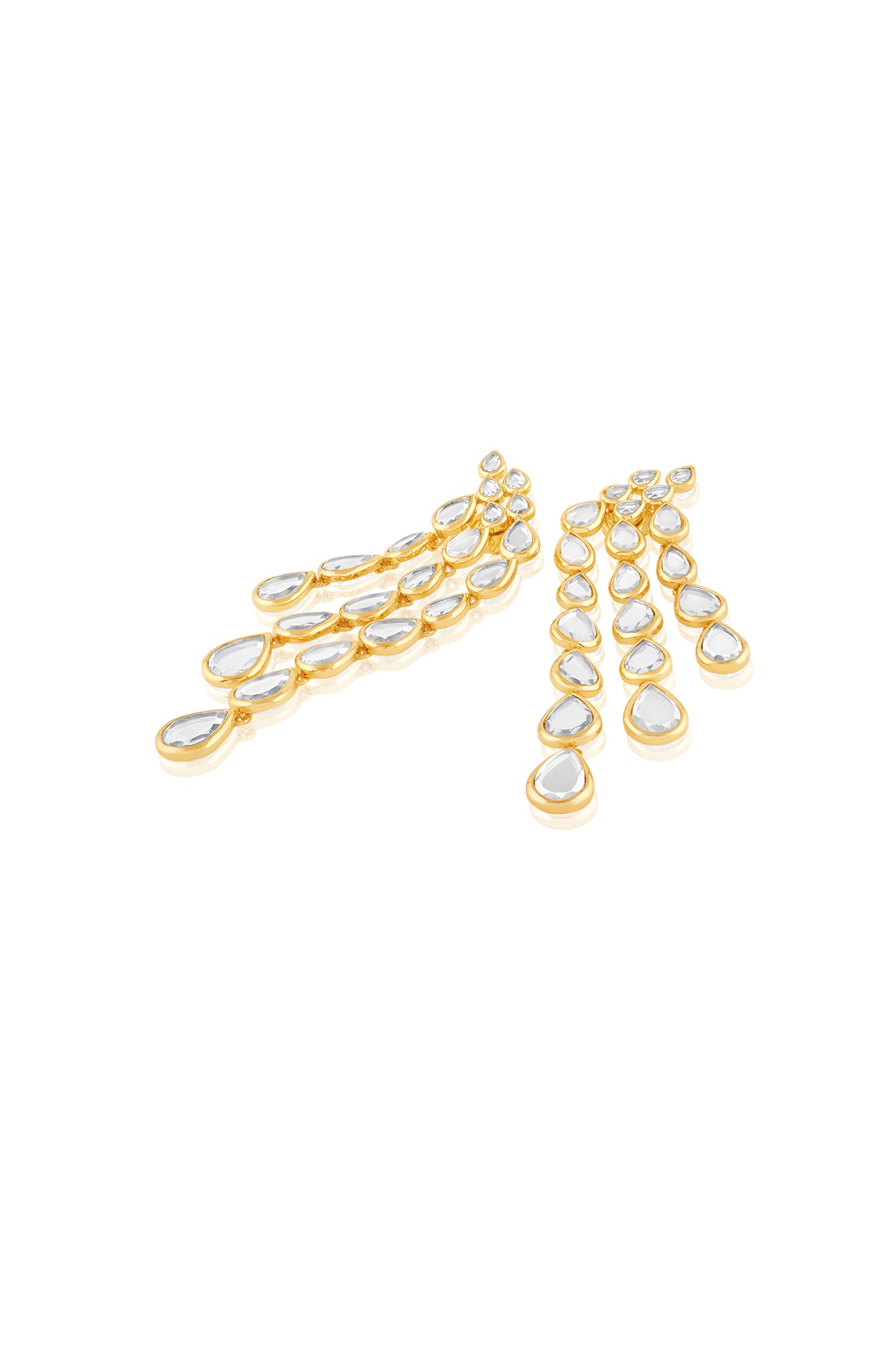 Limelight Mirror Drop Cascading Earrings 18Kt Gold Plated