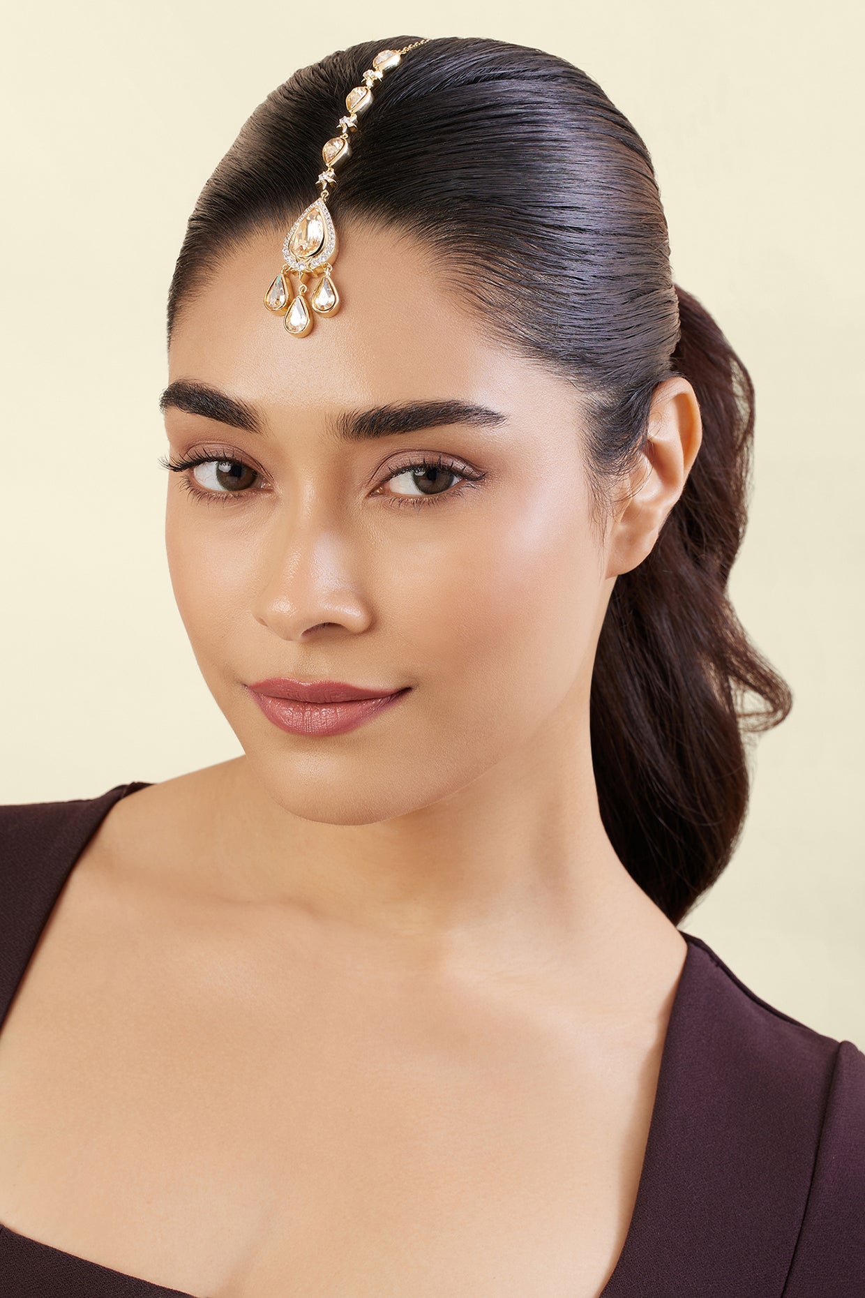 Sylvara Maang Tikka In 18Kt Gold Plated
