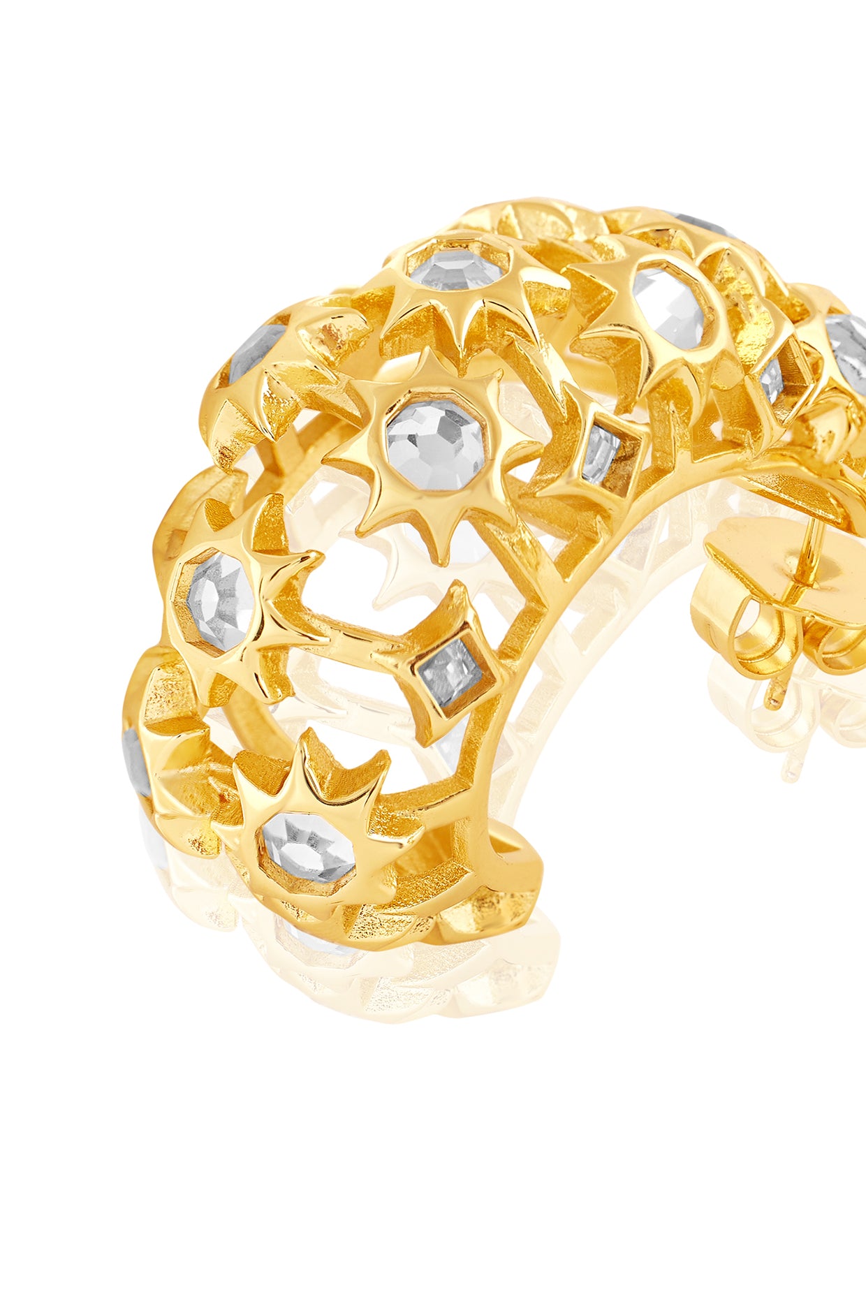 Celeste Mirror Hoop Earrings 18Kt Gold Plated