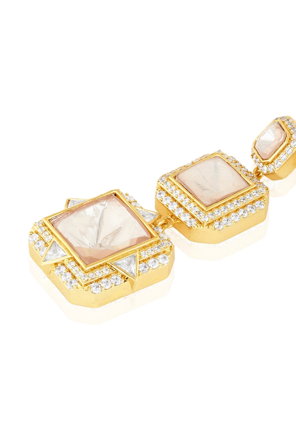 Polki Empress Statement Long Earrings