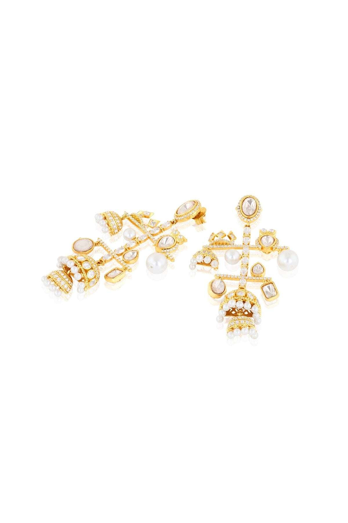Polki Queen of the Enchanted Forest Pearl  Earrings