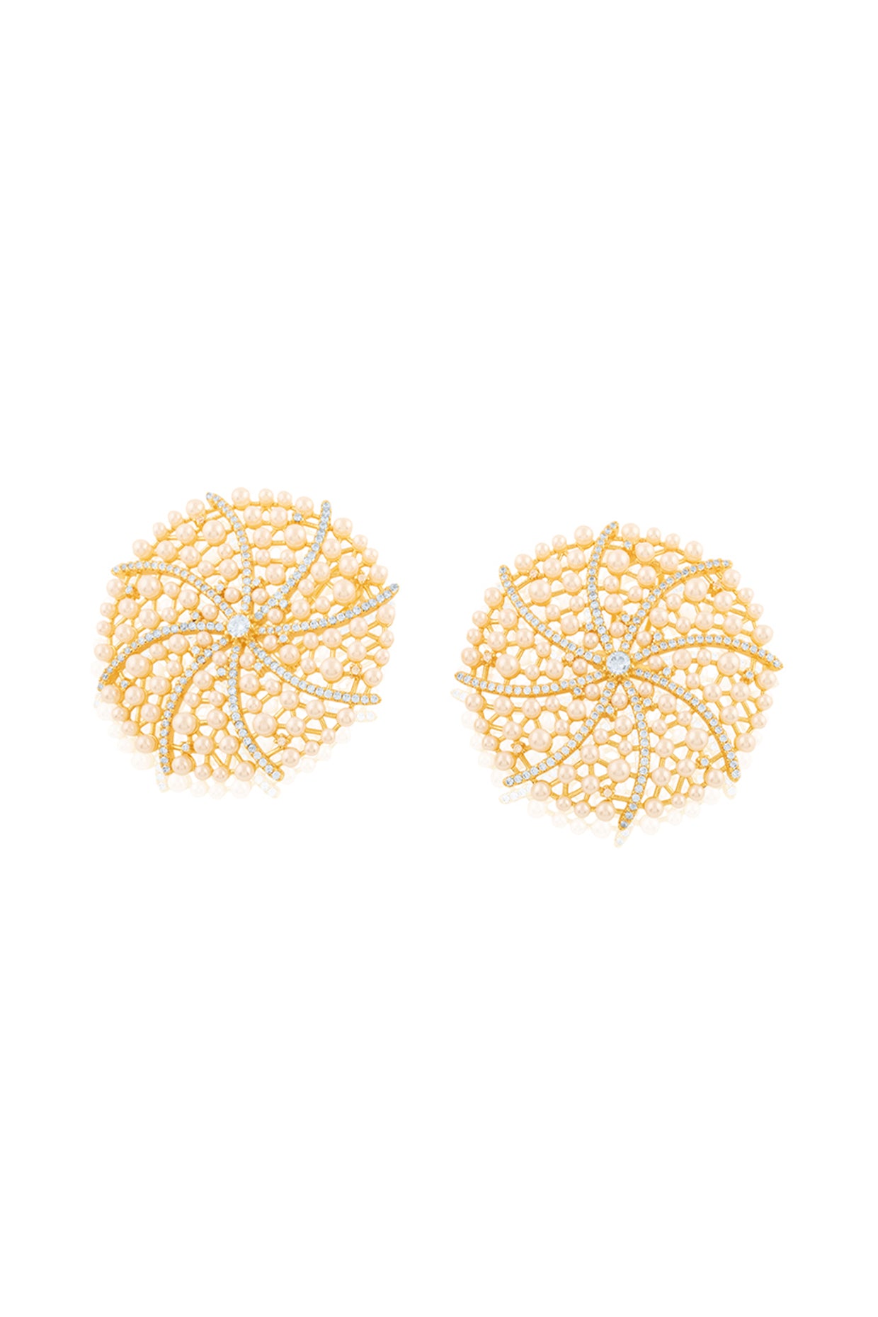 Galaxis Stud Earrings In 18Kt Gold Plated