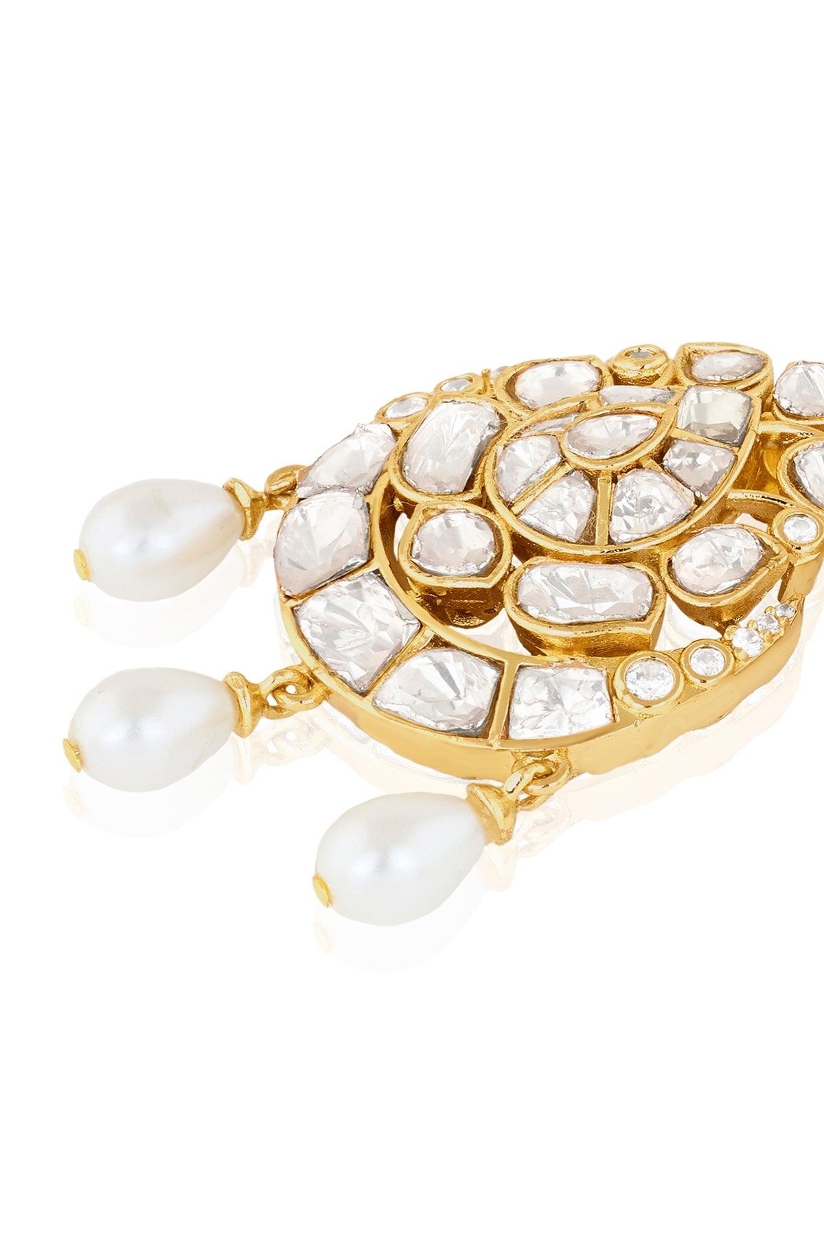 Polki Diadem Pearl Earrings