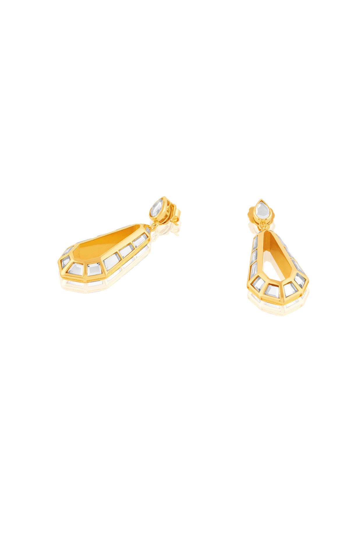 Arco Statement Drop Earrings In 18Kt Gold Plated
