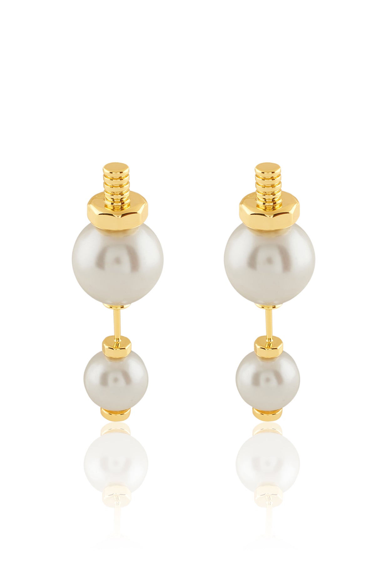 Illusion Pearl Silicon studs  18Kt Gold Plated