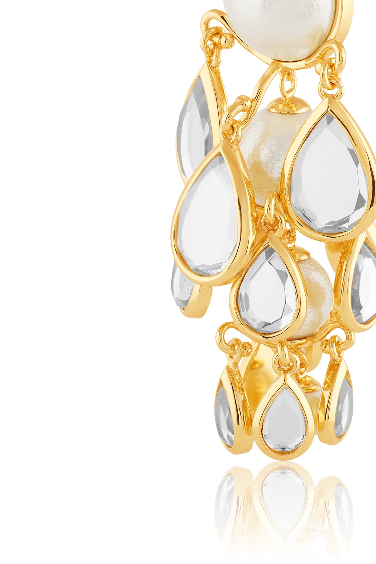 LimelightLayeredMirrorDropEarrings 18Kt Gold Plated