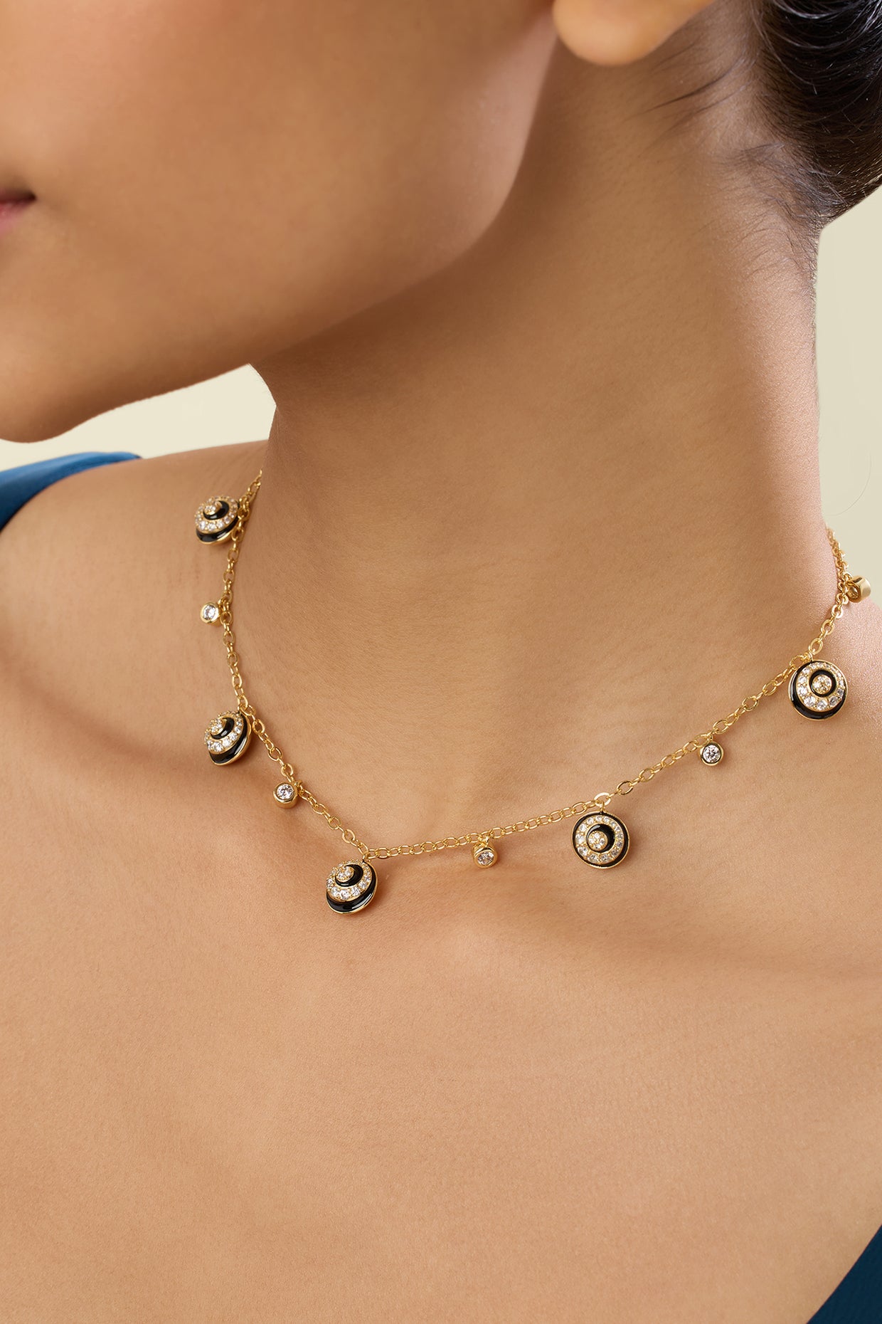 Solacea Charm Choker In 18Kt Gold Plated