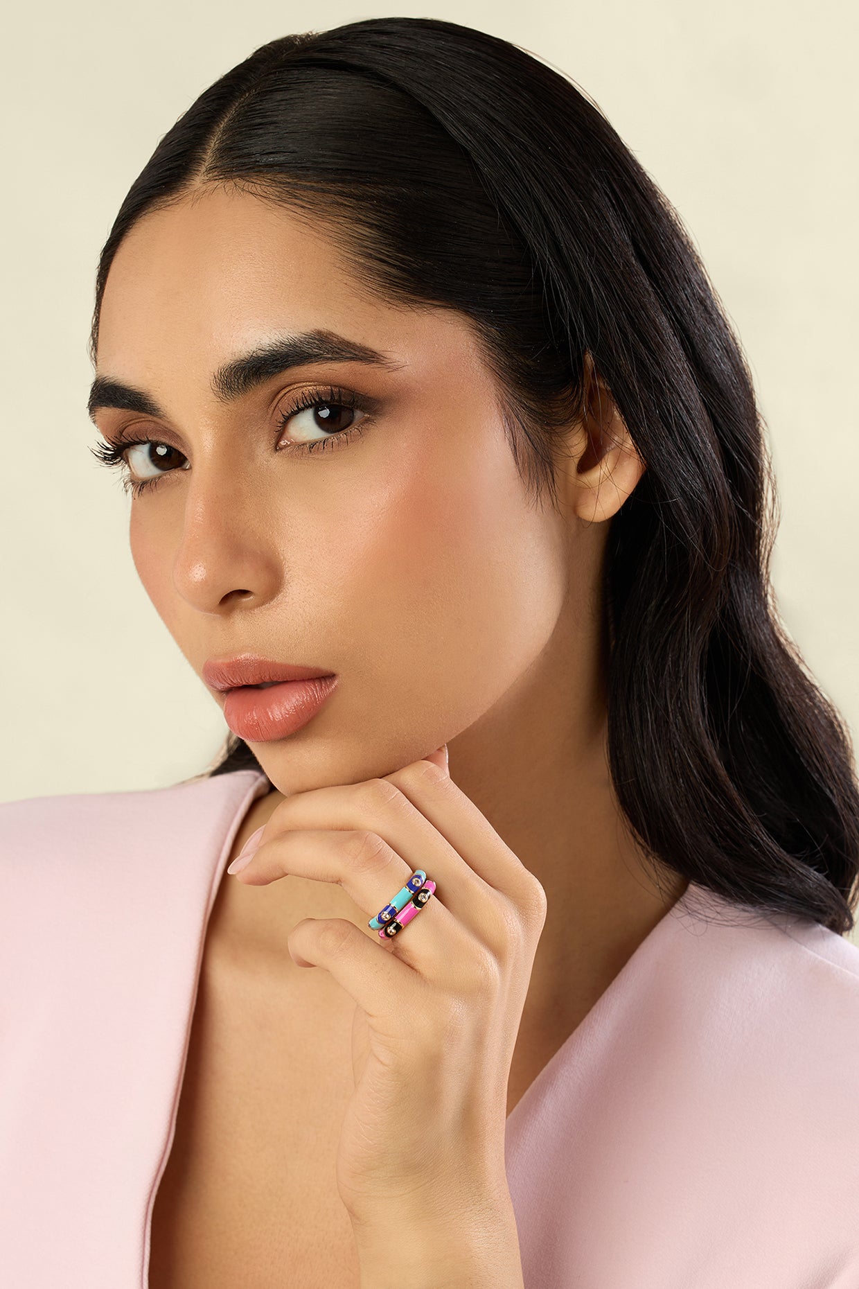 Guardian Glam Ring Stack In 18kt Gold Plated