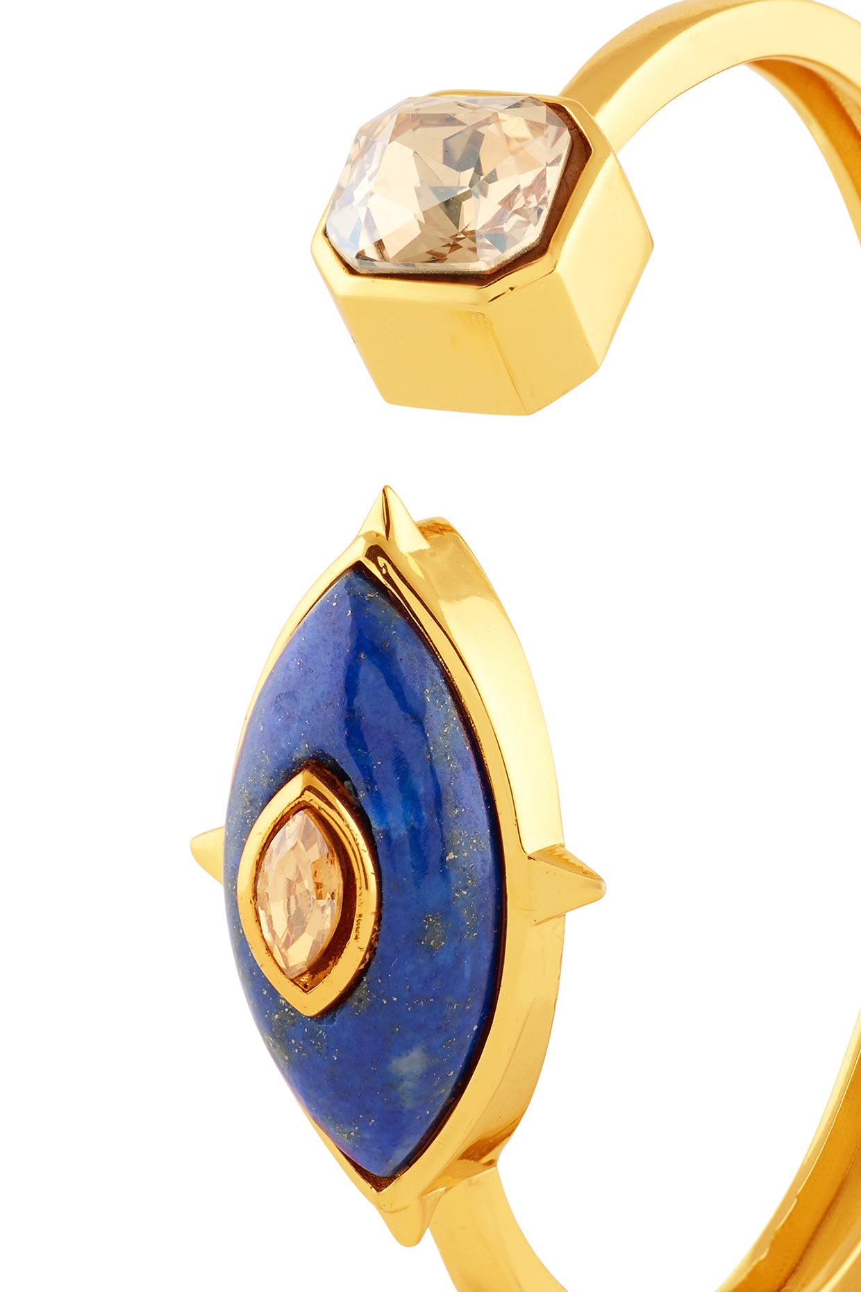 Sigil Eye Front Open Cuff 18kt Gold Plated