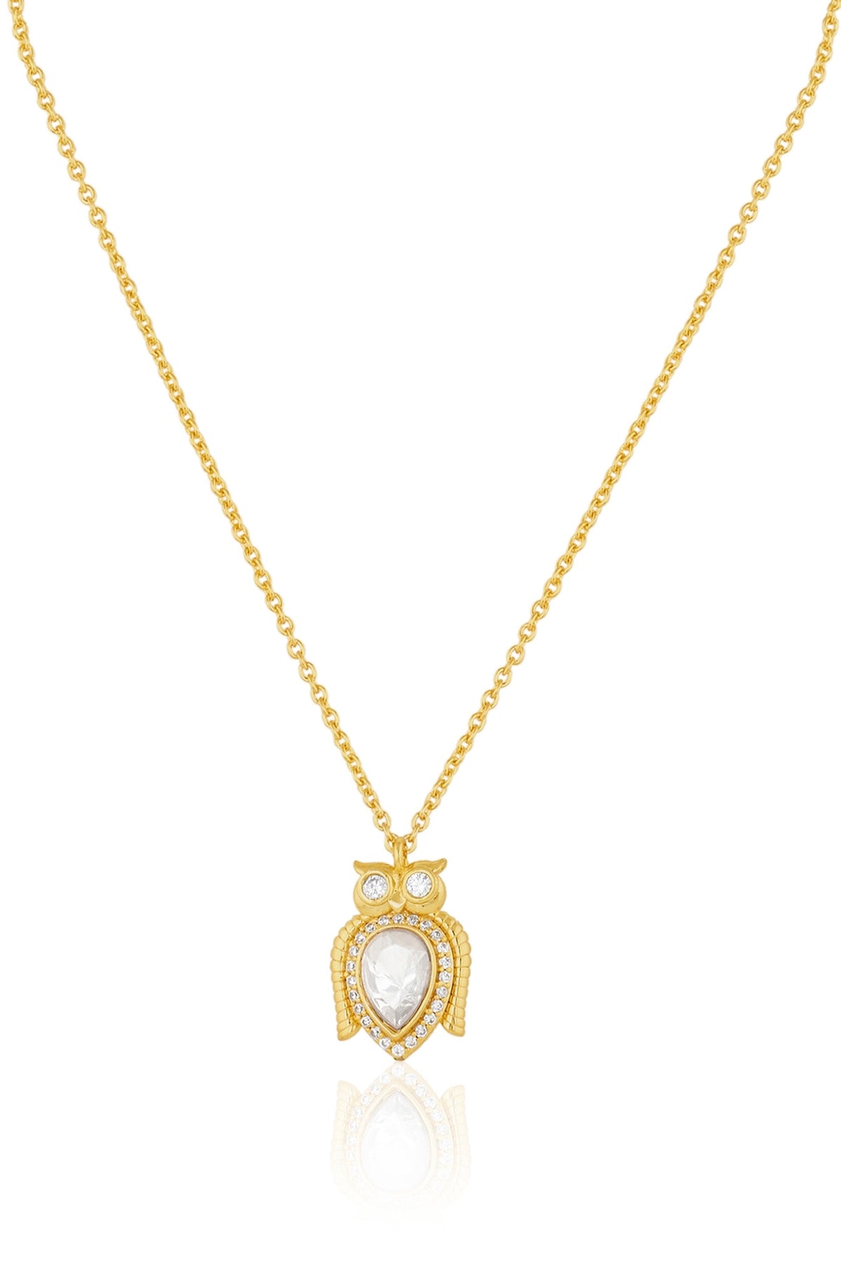 Polki Enchanted Palace Owl Pendant Necklace
