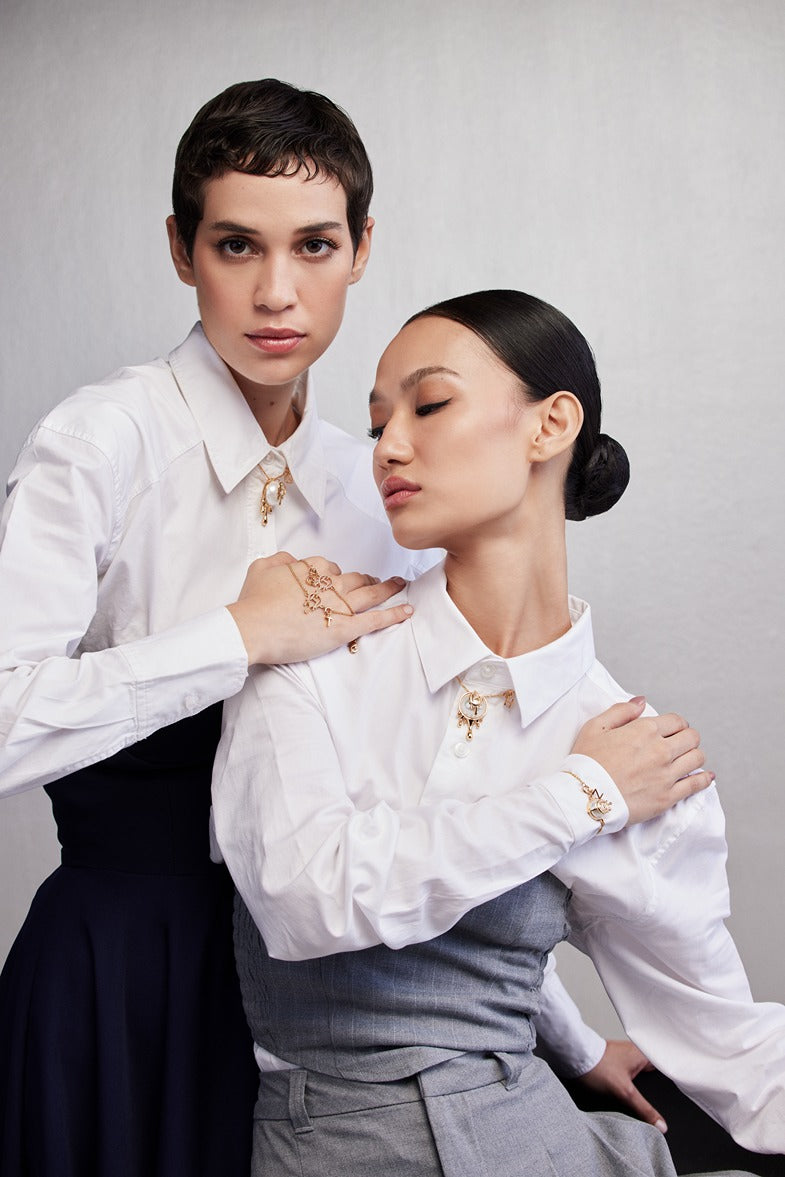 22kt Gold Plated Initial Pearl Bracelet