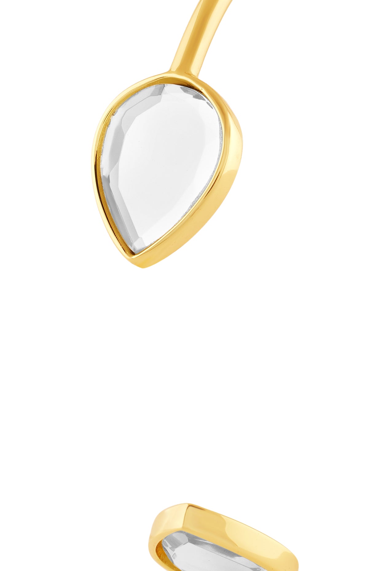 Dew Drop Mirror Slim Cuff 18Kt Gold Plated
