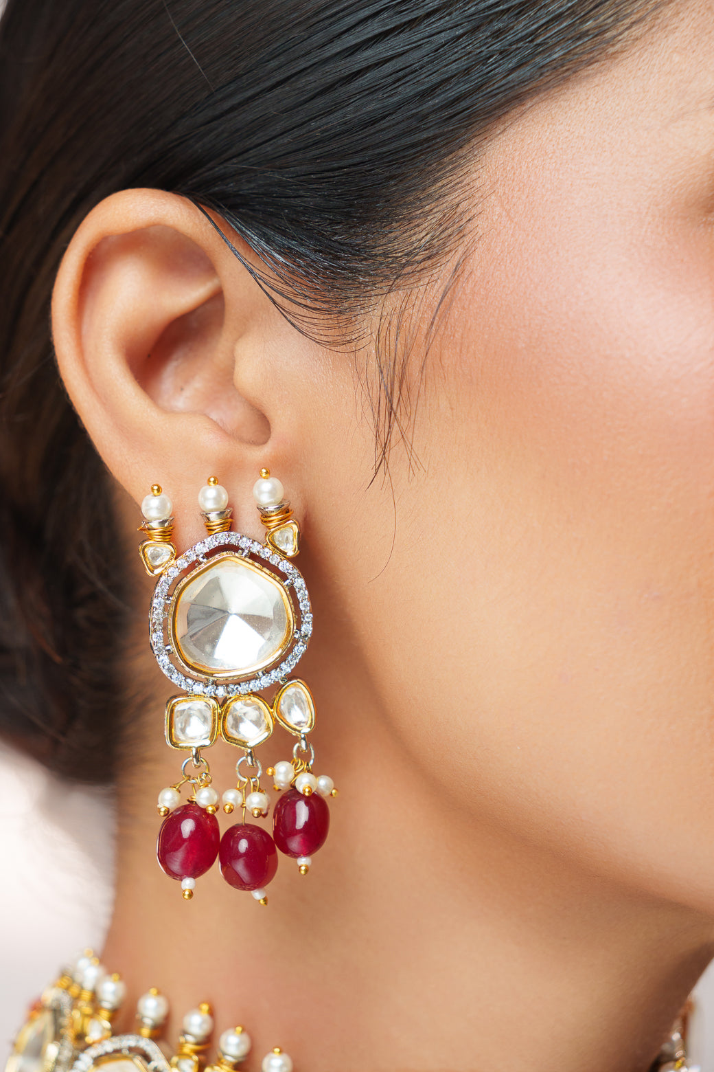 Sheya Red Polki Kundan Choker