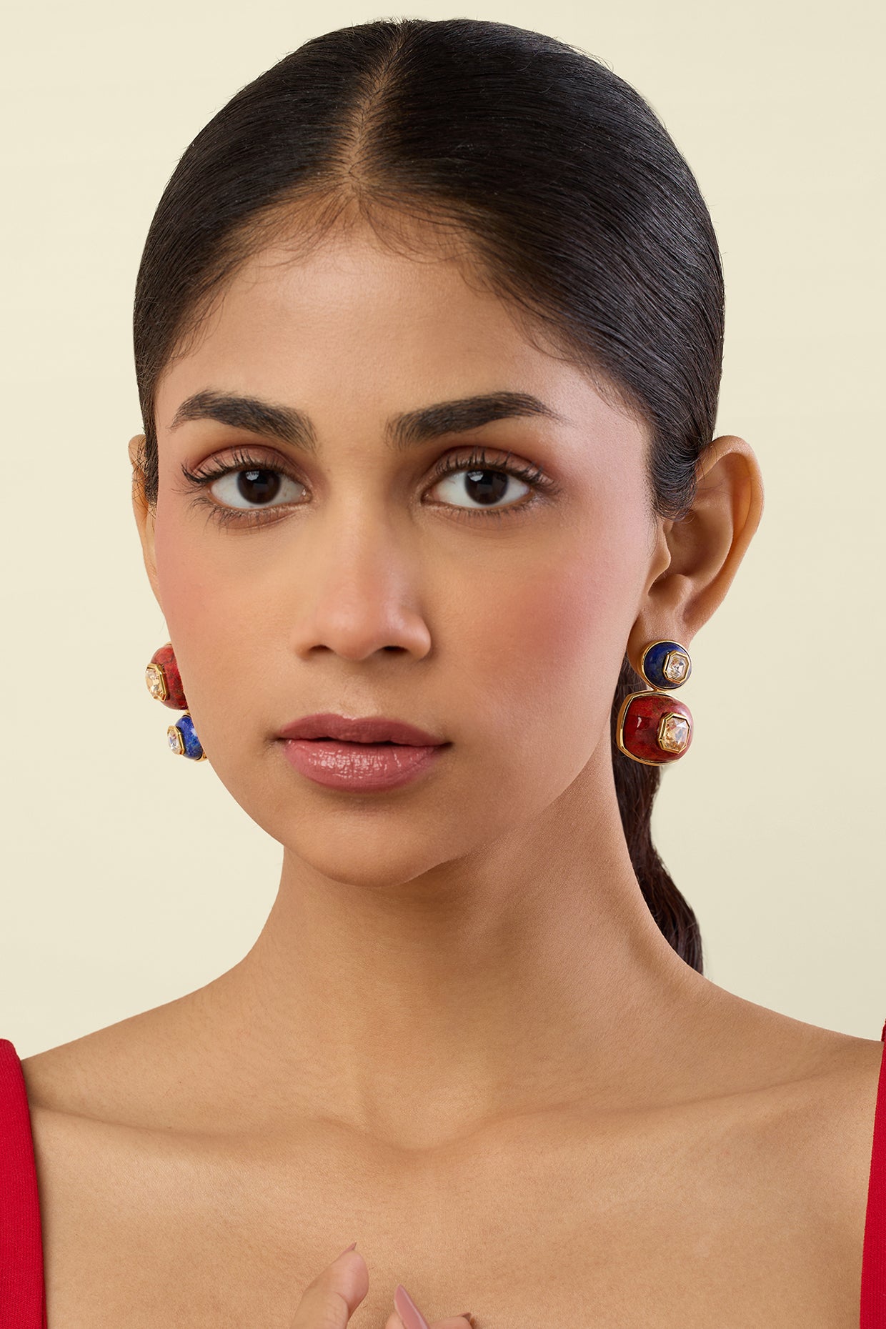 Arcana Mismatched Danglers 18kt Gold Plated