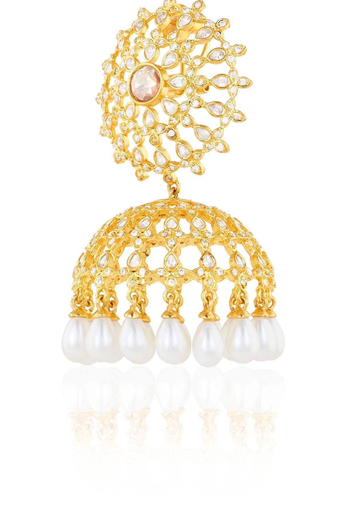 Polki Coronelle Pearl Statement Earrings