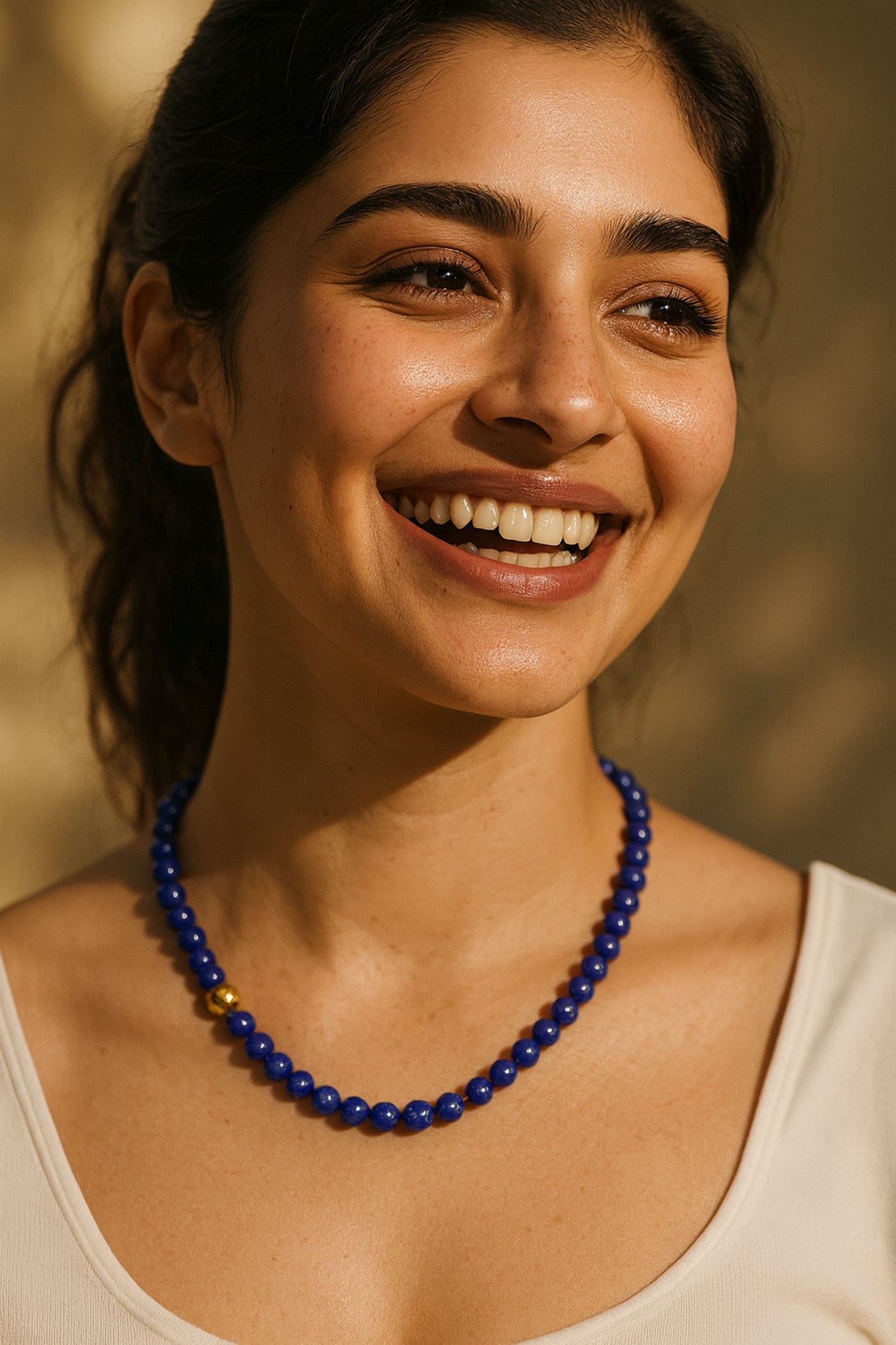 18Kt Gold Plated Midnight Gemstone Necklace