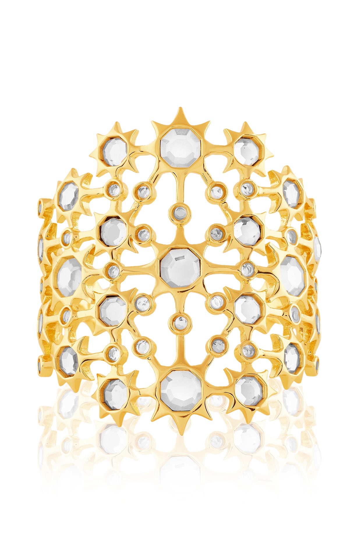 Celeste Mirror Statement Cuff 18Kt Gold Plated