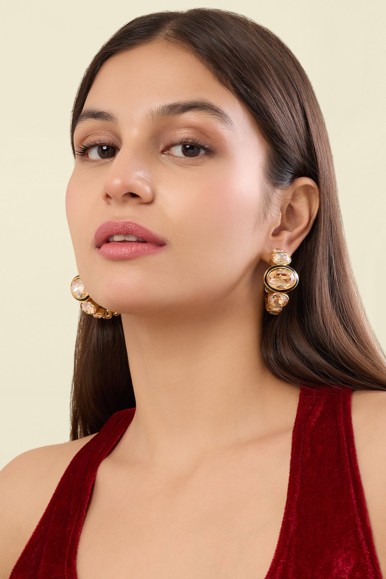 Opalyn Statement Hoops 18kt Gold Plated