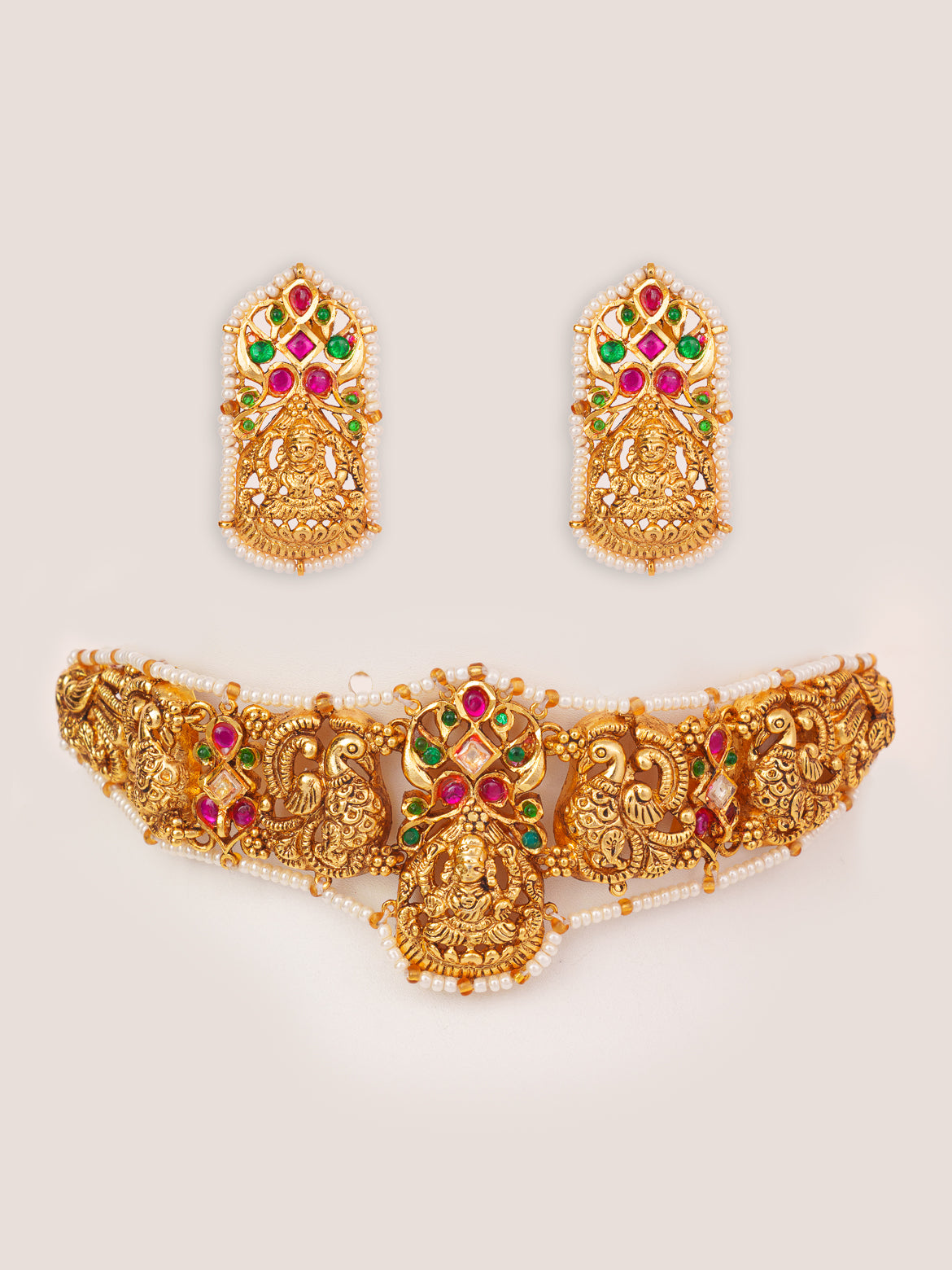 Avnita Temple Kundan Necklace Set