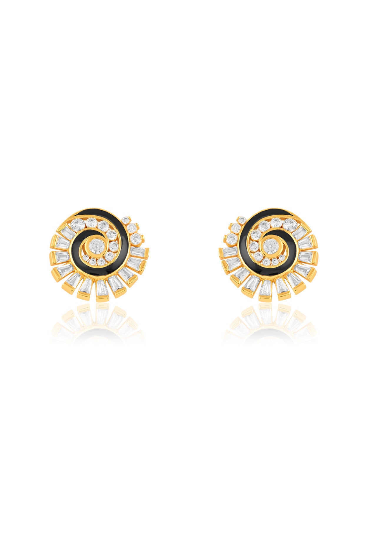 Soluna Spiral Studs In 18Kt Gold Plated