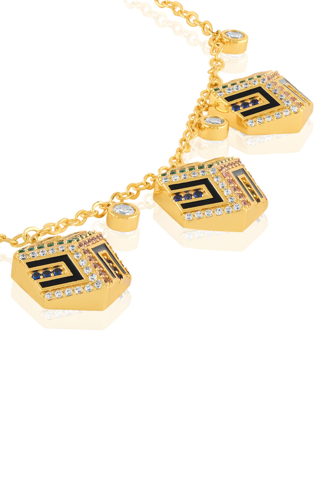 Miscara Charm Necklace In 18Kt Gold Plated