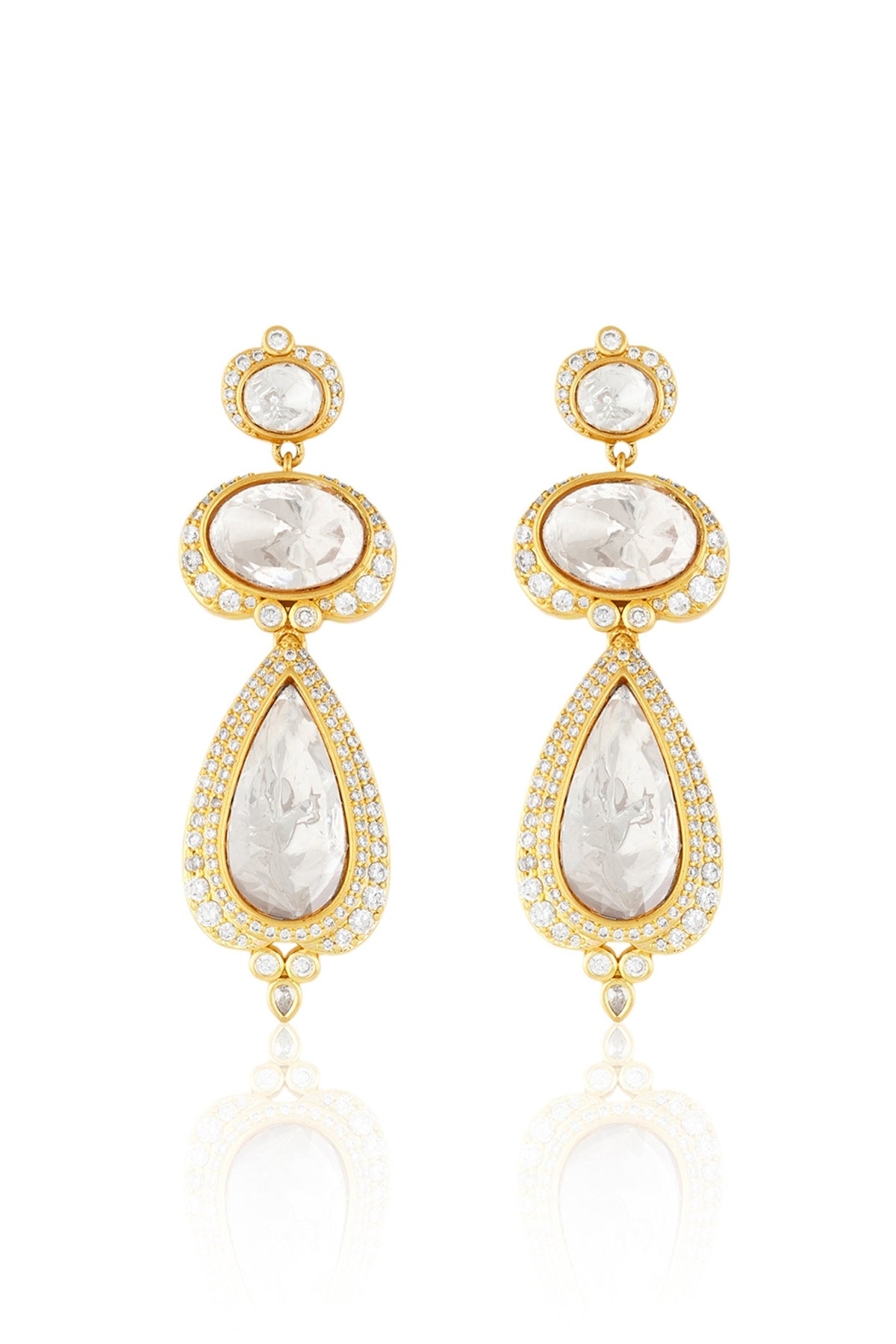 Polki Royal Ascend Statement Long Earrings