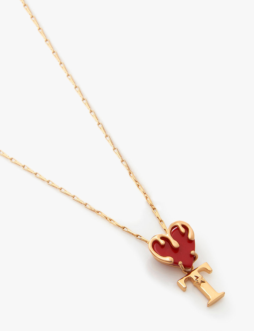 22kt Gold Plated Initial Heart Pendant Necklace