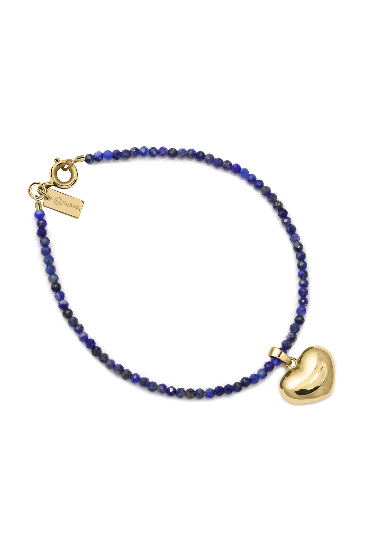 18Kt Gold Plated Lapis Lazuli Beaded Bracelet