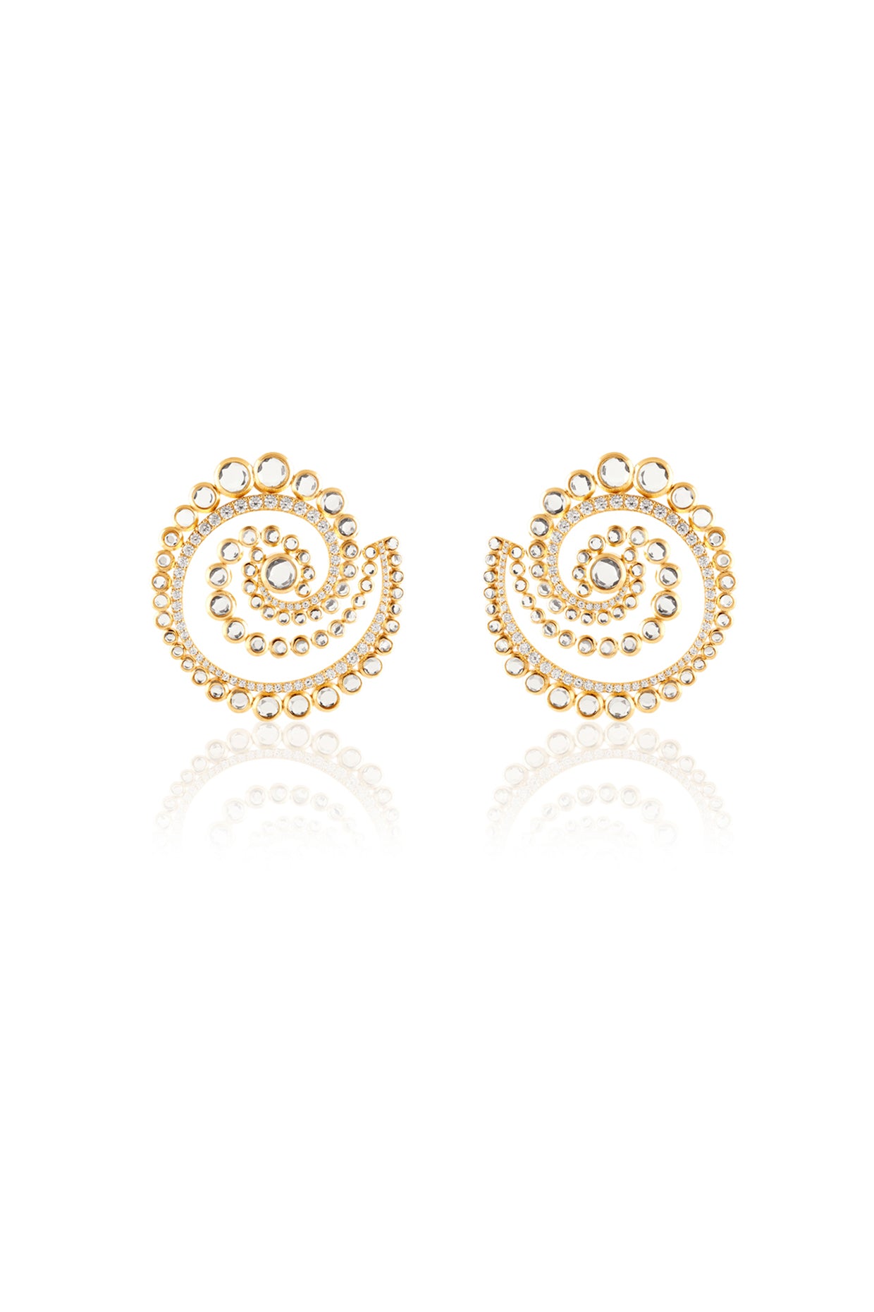 Rendado Statement Studs In 18Kt Gold Plated