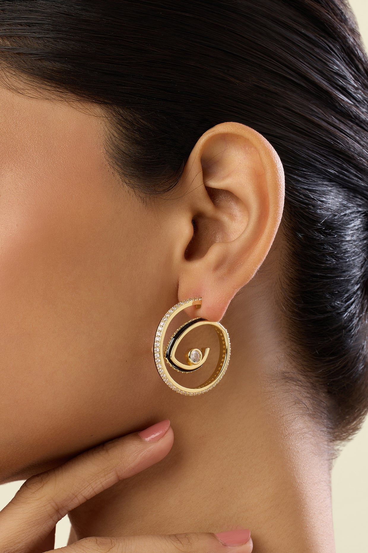 Phantasma Double Hoops In 18Kt Gold Plated