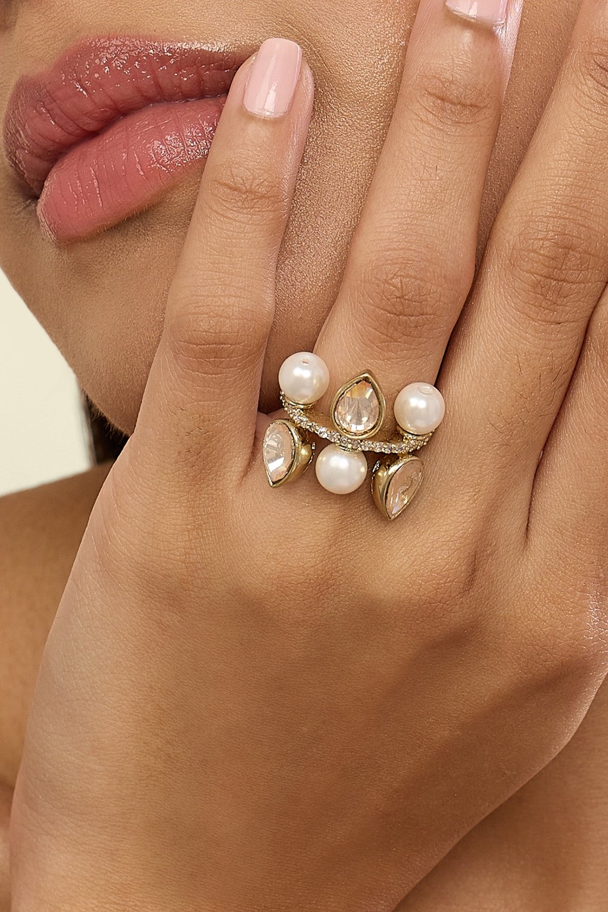 Polki Maribelle Pearl Ring