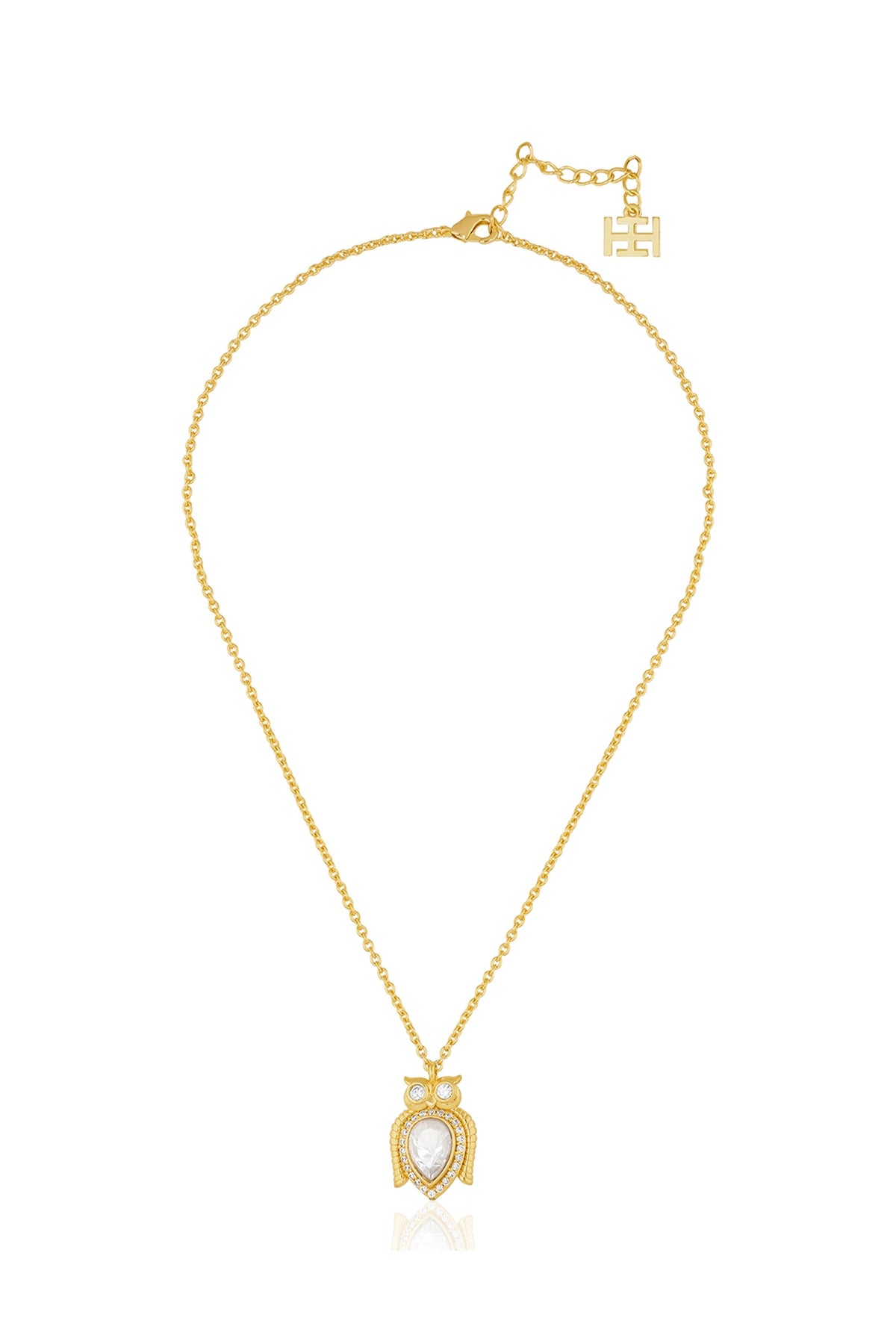 Polki Enchanted Palace Owl Pendant Necklace