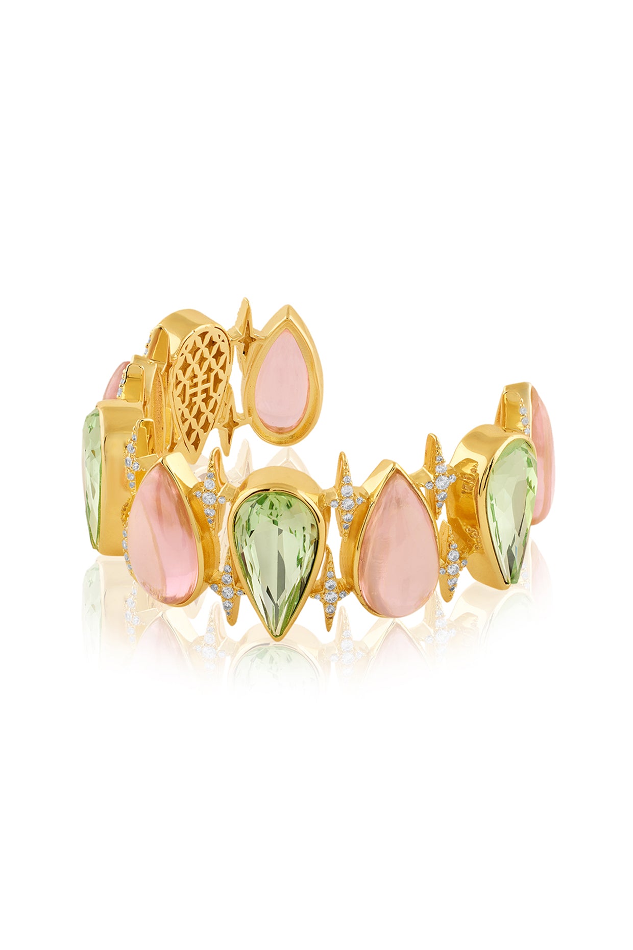 Nisha's Candy Crush Cuff Bracelet In 18Kt Gold Plated